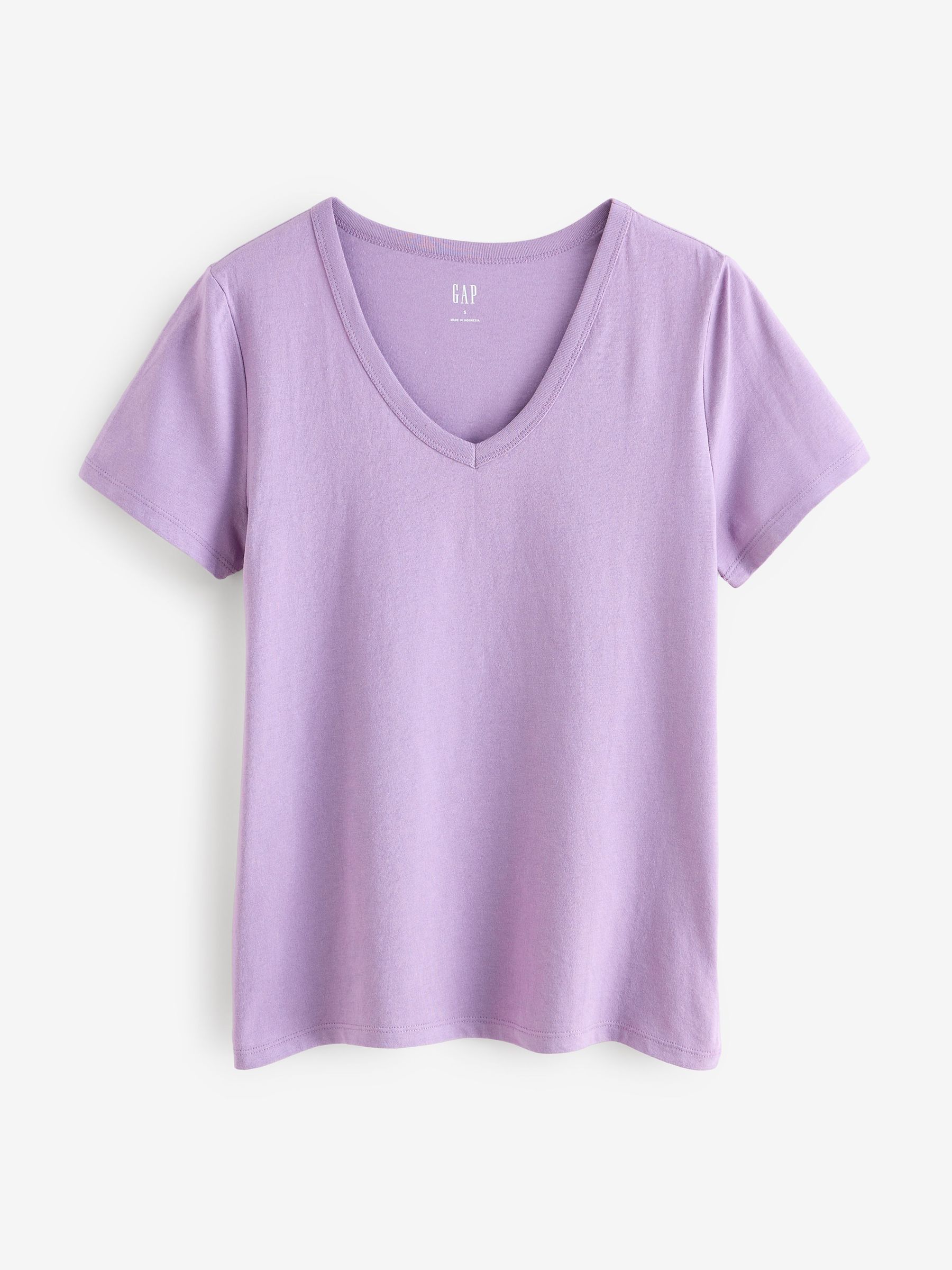 Purple V-Neck Favourite Cotton Short Sleeve T-Shirt (W73708) | £12