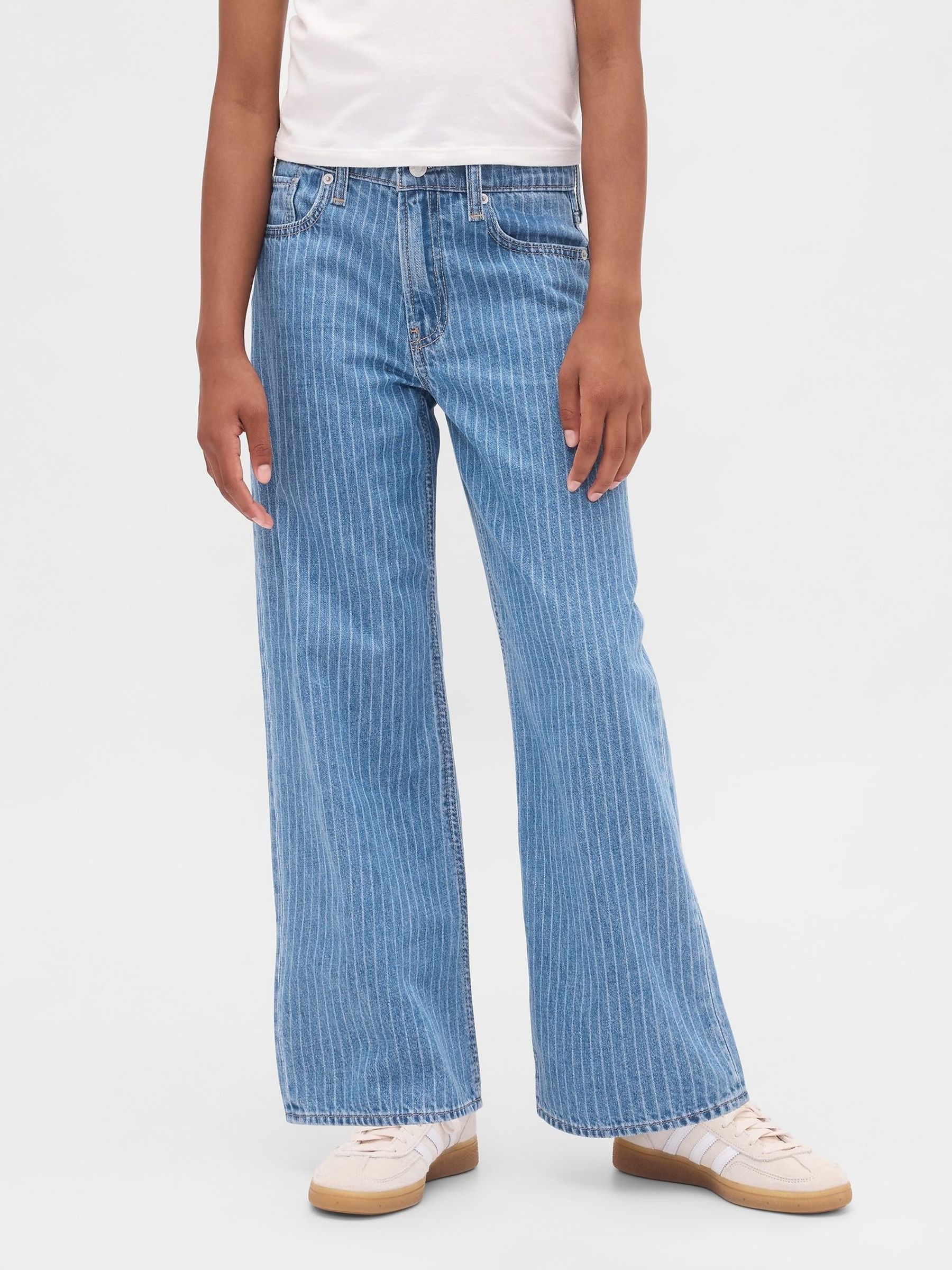 Blue Low Waisted Stride Wide Leg Jeans (5-13yrs) (W73727) | £30