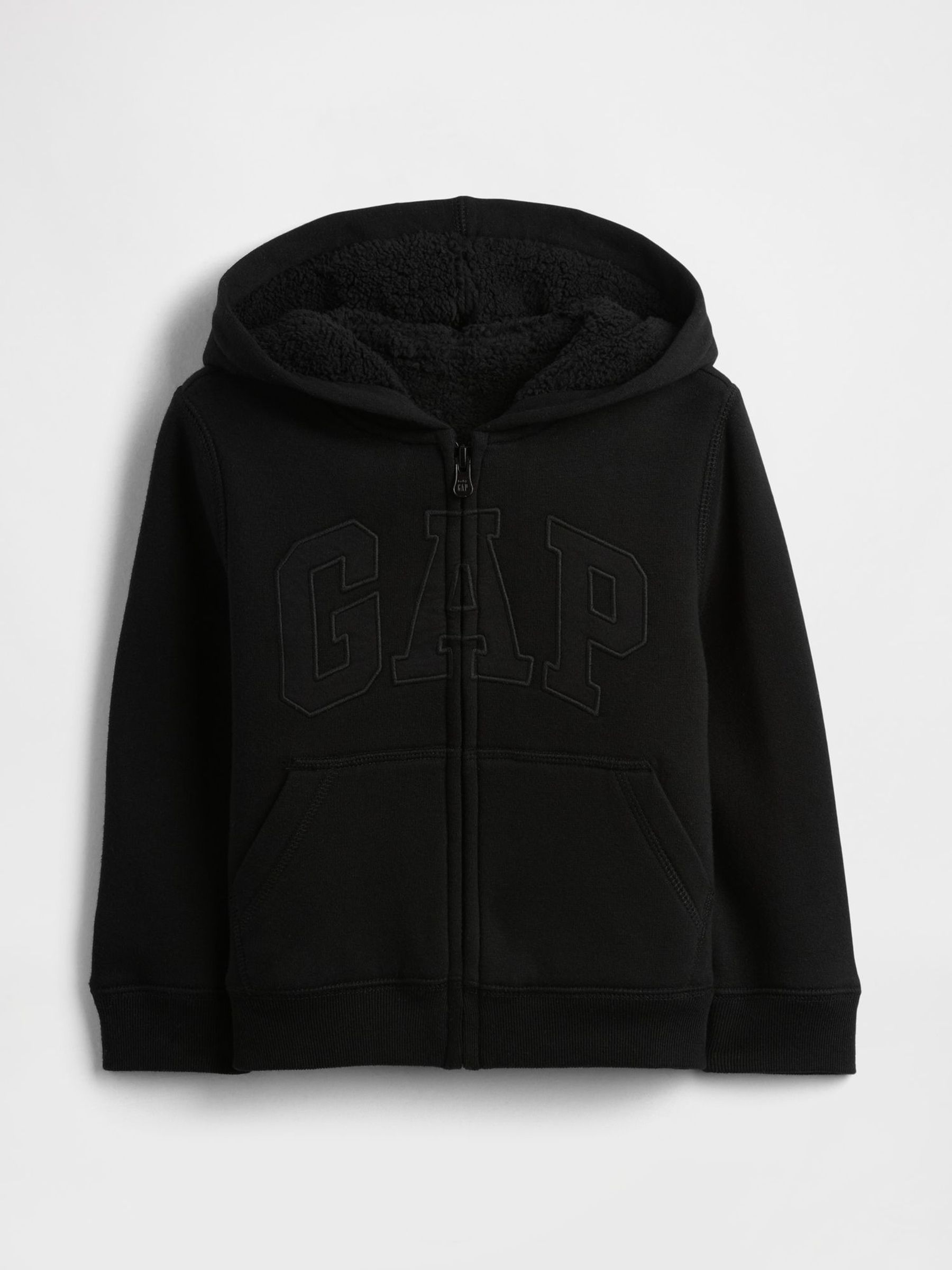 Black Logo Sherpa Zip Hoodie (6mths-5yrs) (W73729) | £25