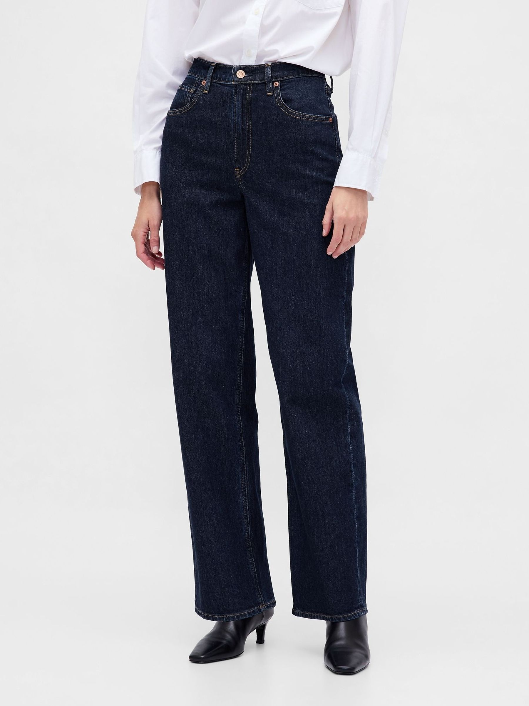 Dark Blue High Waisted '90s Loose Jeans (W73730) | £50