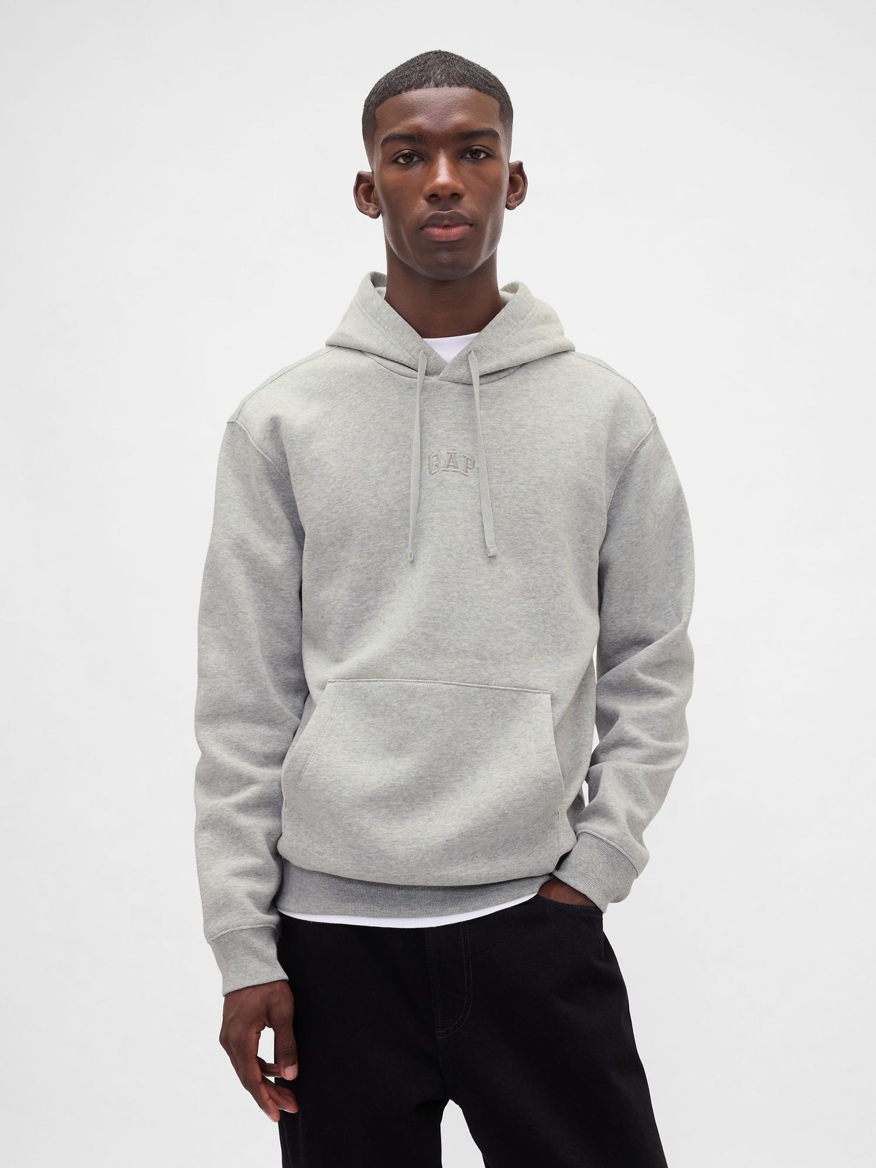 Grey Relaxed Mini Logo Hoodie (W73733) | £35