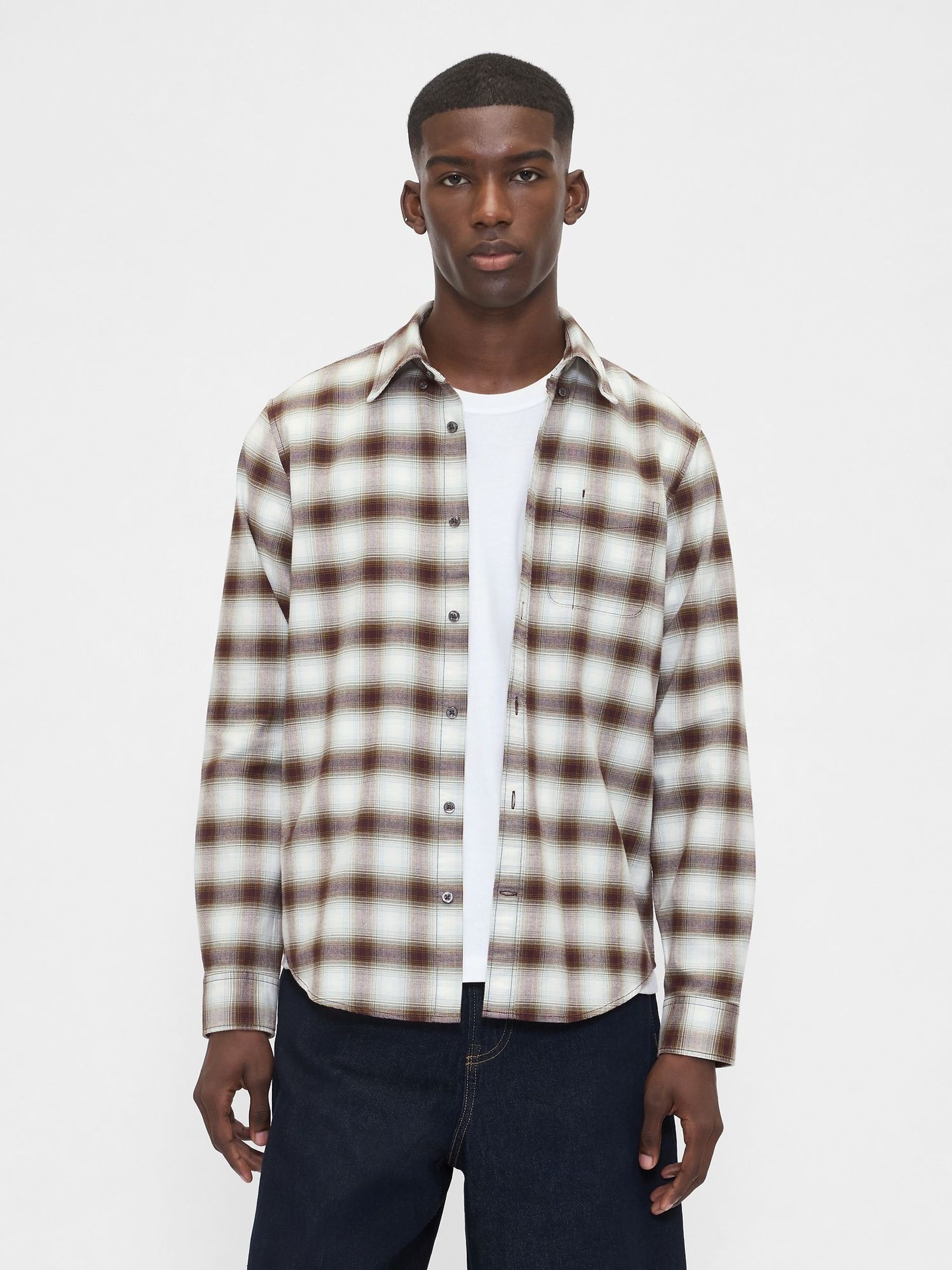 Brown/White Check Oxford Shirt (W73739) | £40