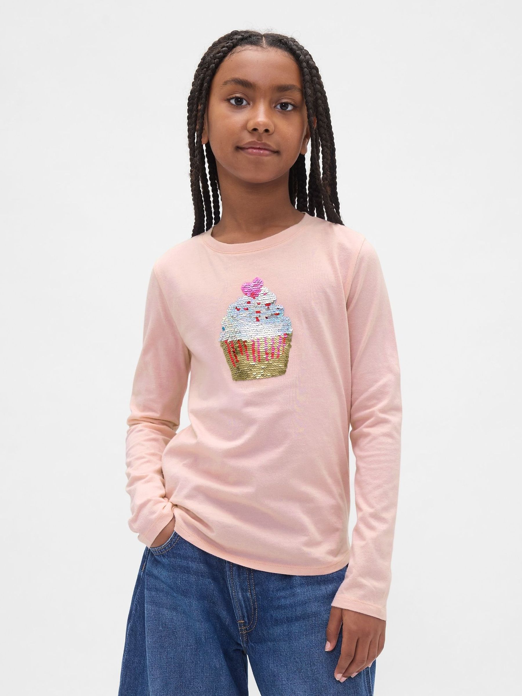 Pink Flippy-Sequin Graphic T-Shirt (W73757) | £14