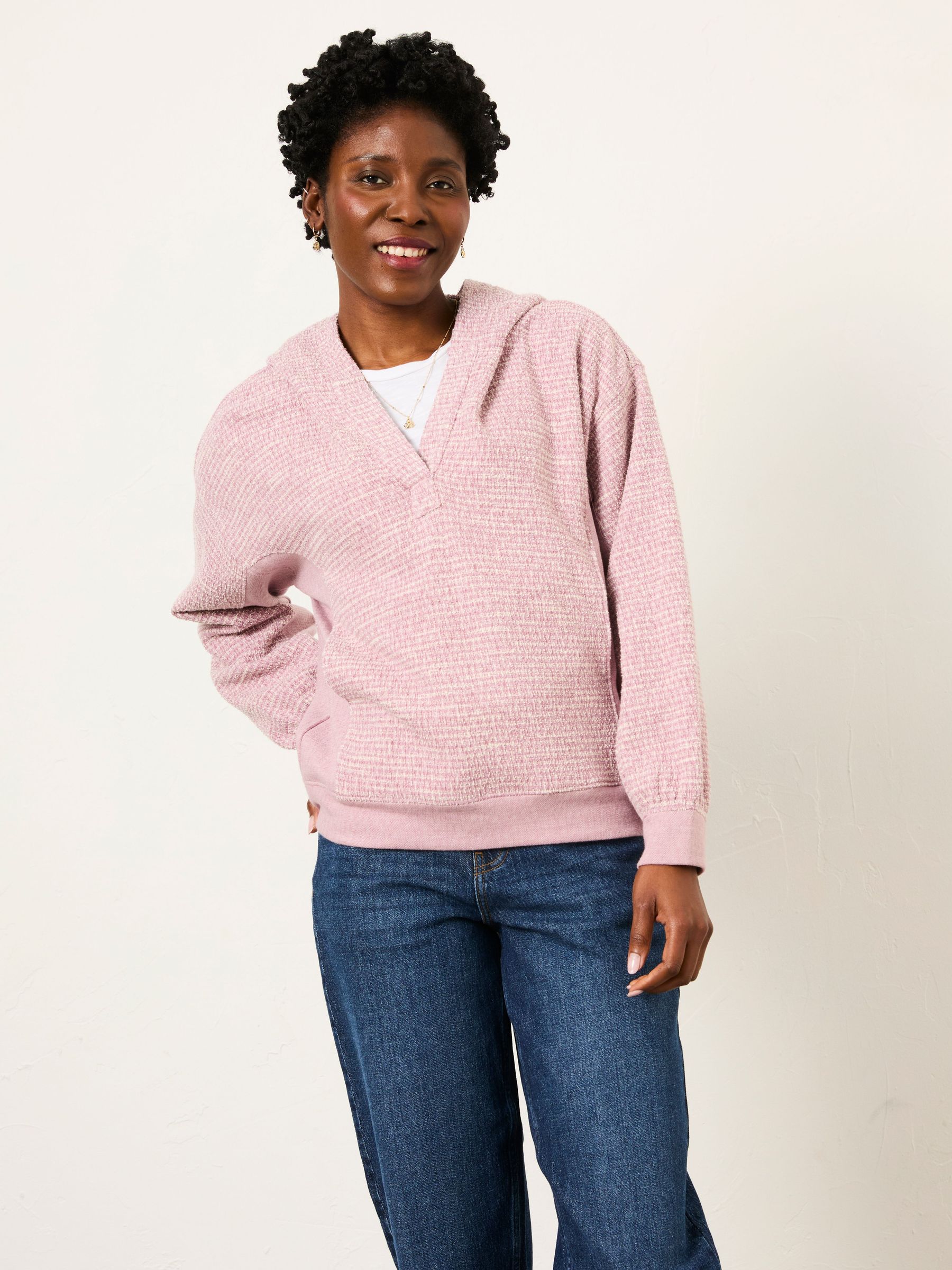 Emma Purple Textured Hoodie (W74640) | £52