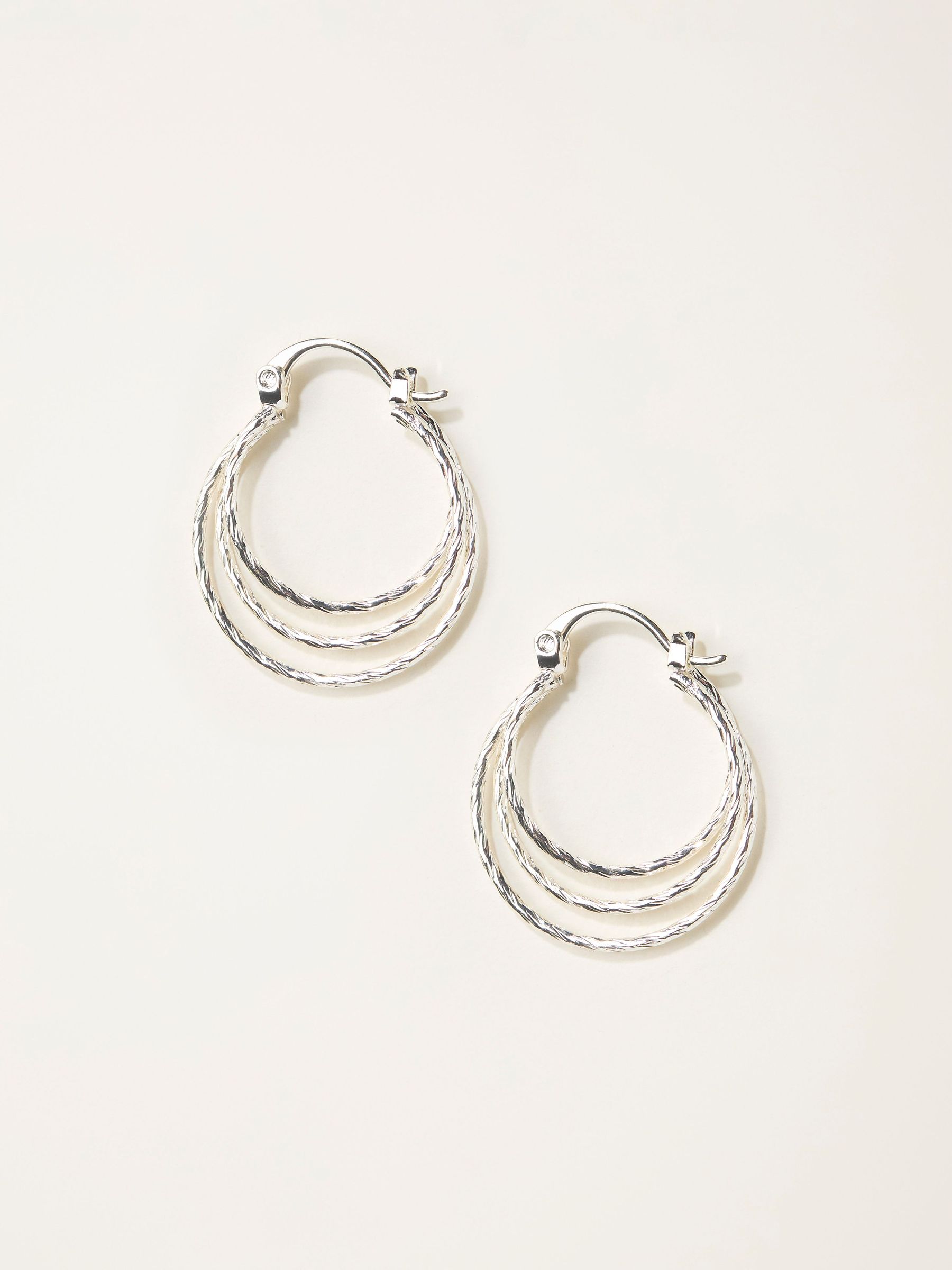 Silver Tone Large Multi Hoop Earrings (W75117) | £12.50