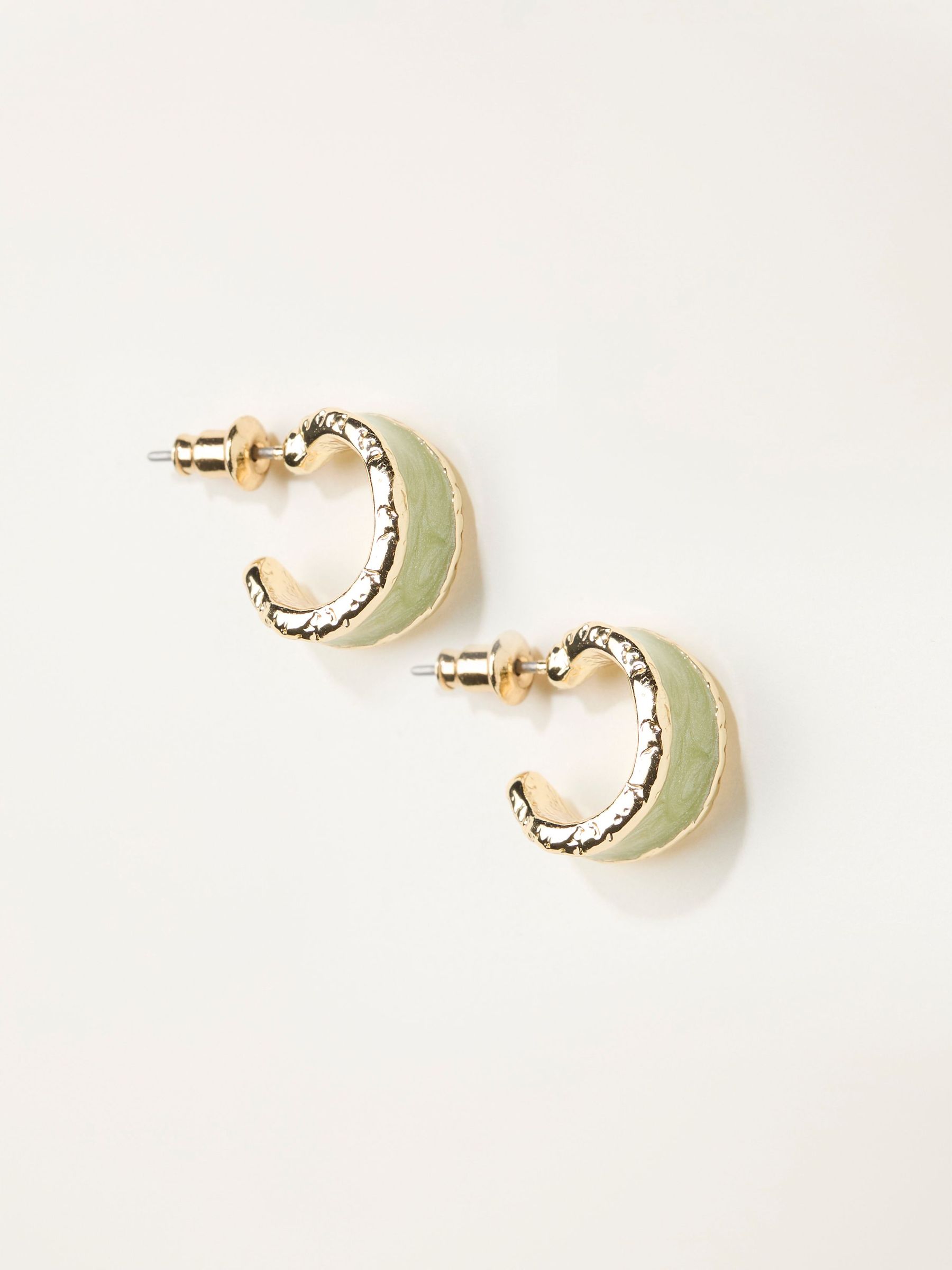 Green Enamel Earrings (W75120) | £12.50