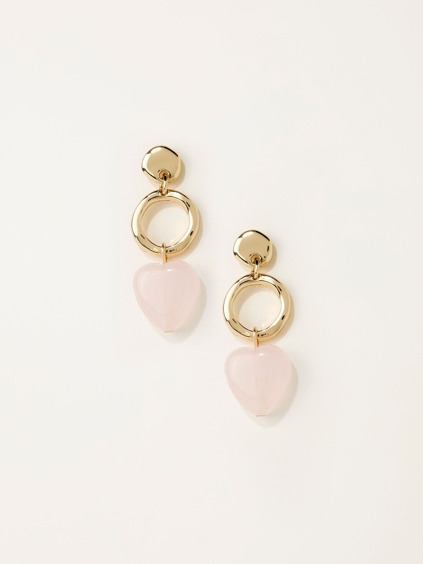 Pink Heart Drop Earrings (W75122) | £12.50