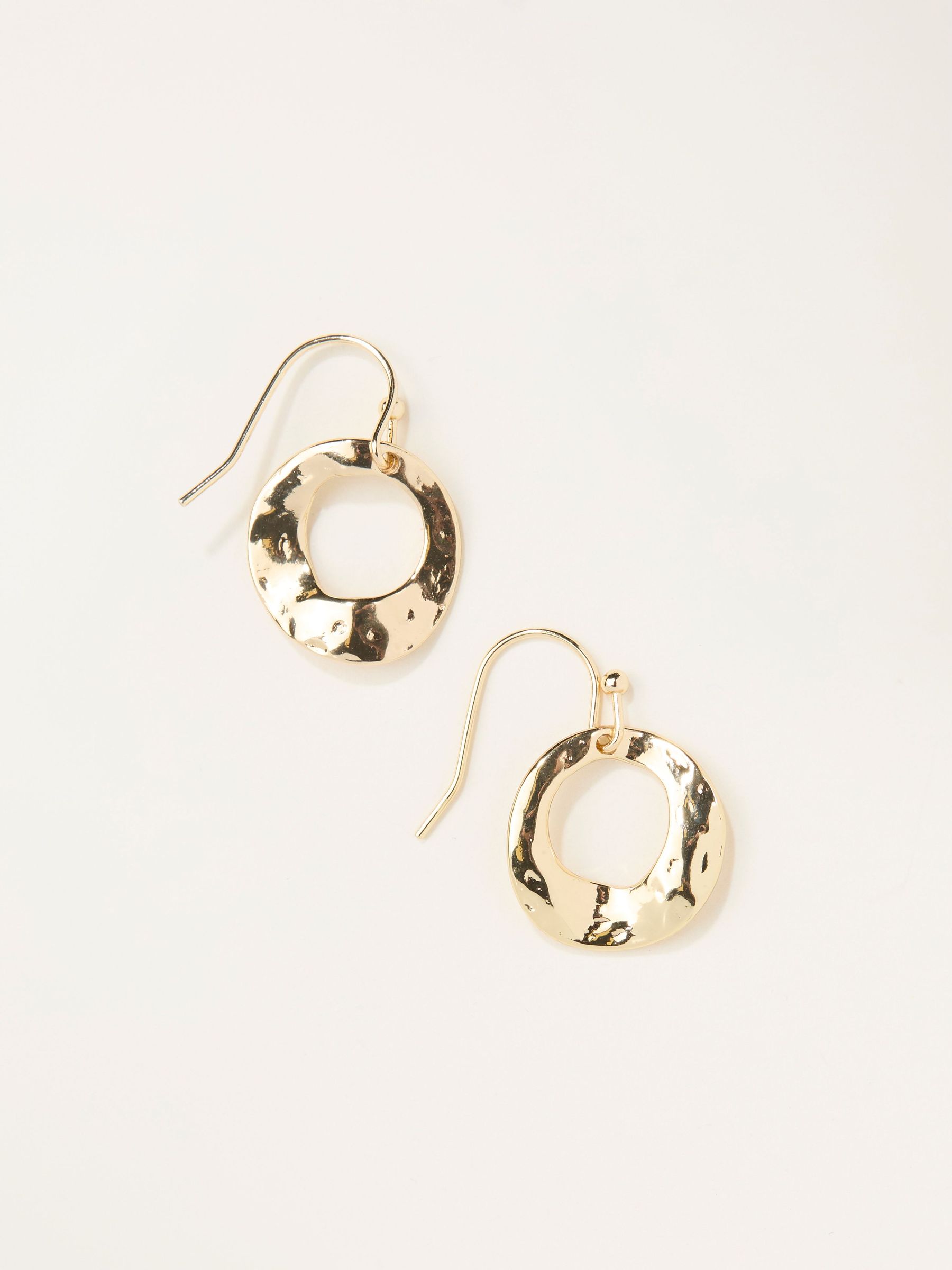 Gold Tone Disc Drop Earrings (W75147) | £10.50