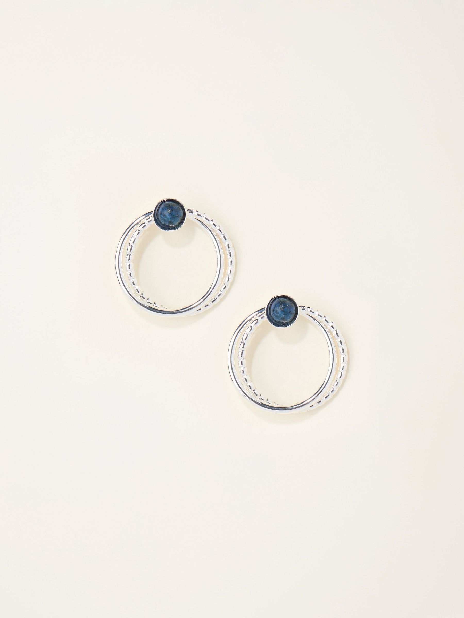 Silver Tone Circle Stud Earrings (W75163) | £10.50