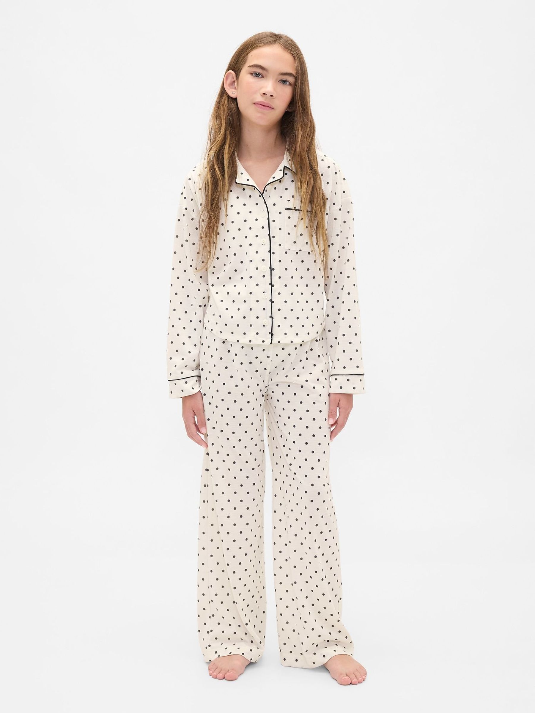 White Pyjama Top & Bottoms Set (6-13yrs) (W75204) | £35