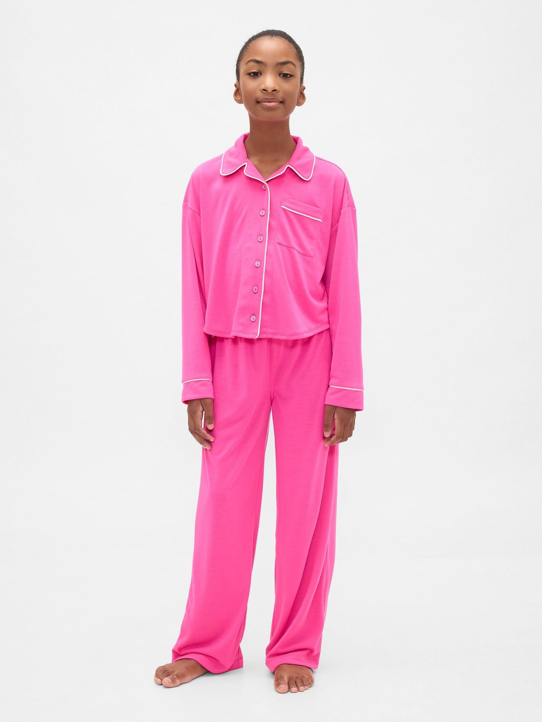 Pink Pyjama Top & Trousers Set (6-13yrs) (W75209) | £35