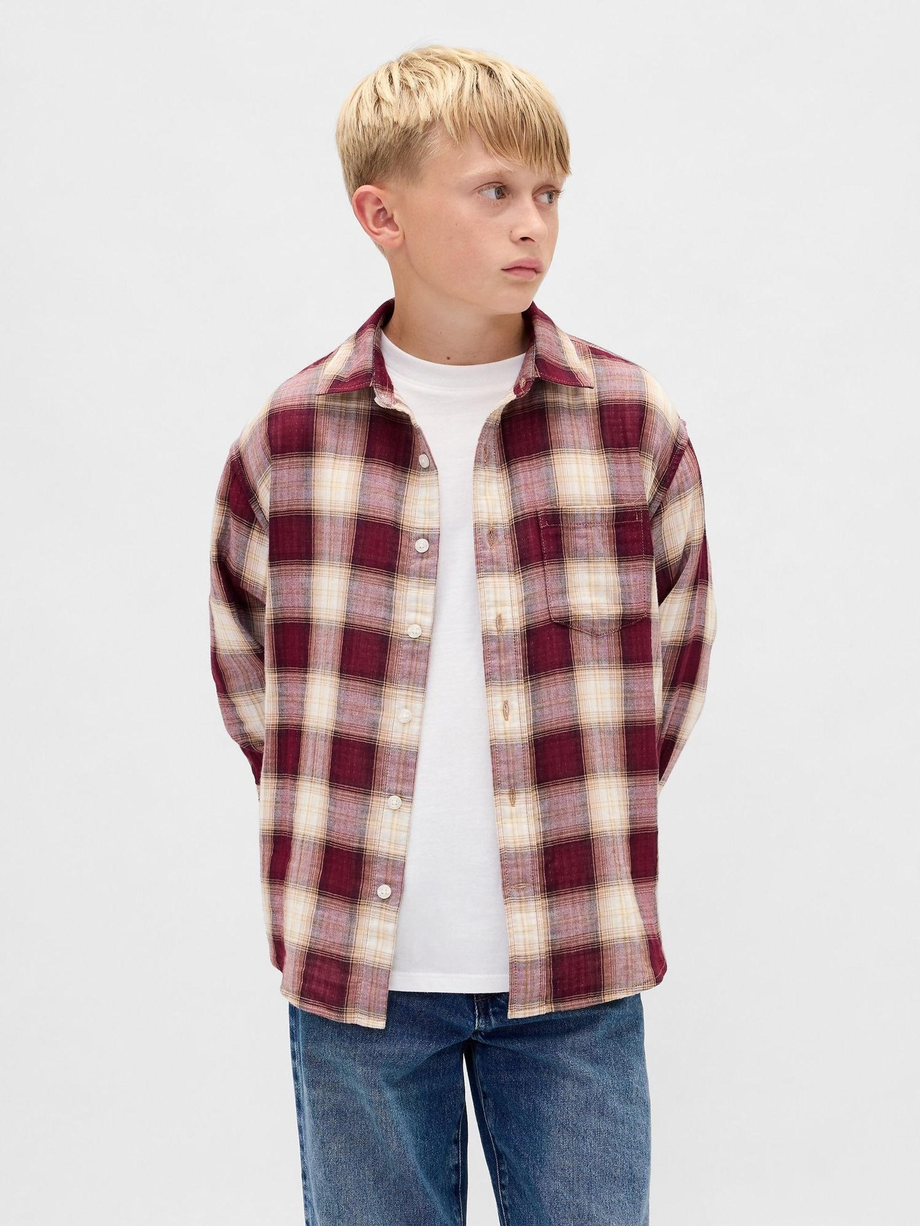 Red Relaxed Check Shirt (4-13yrs) (W75226) | £20