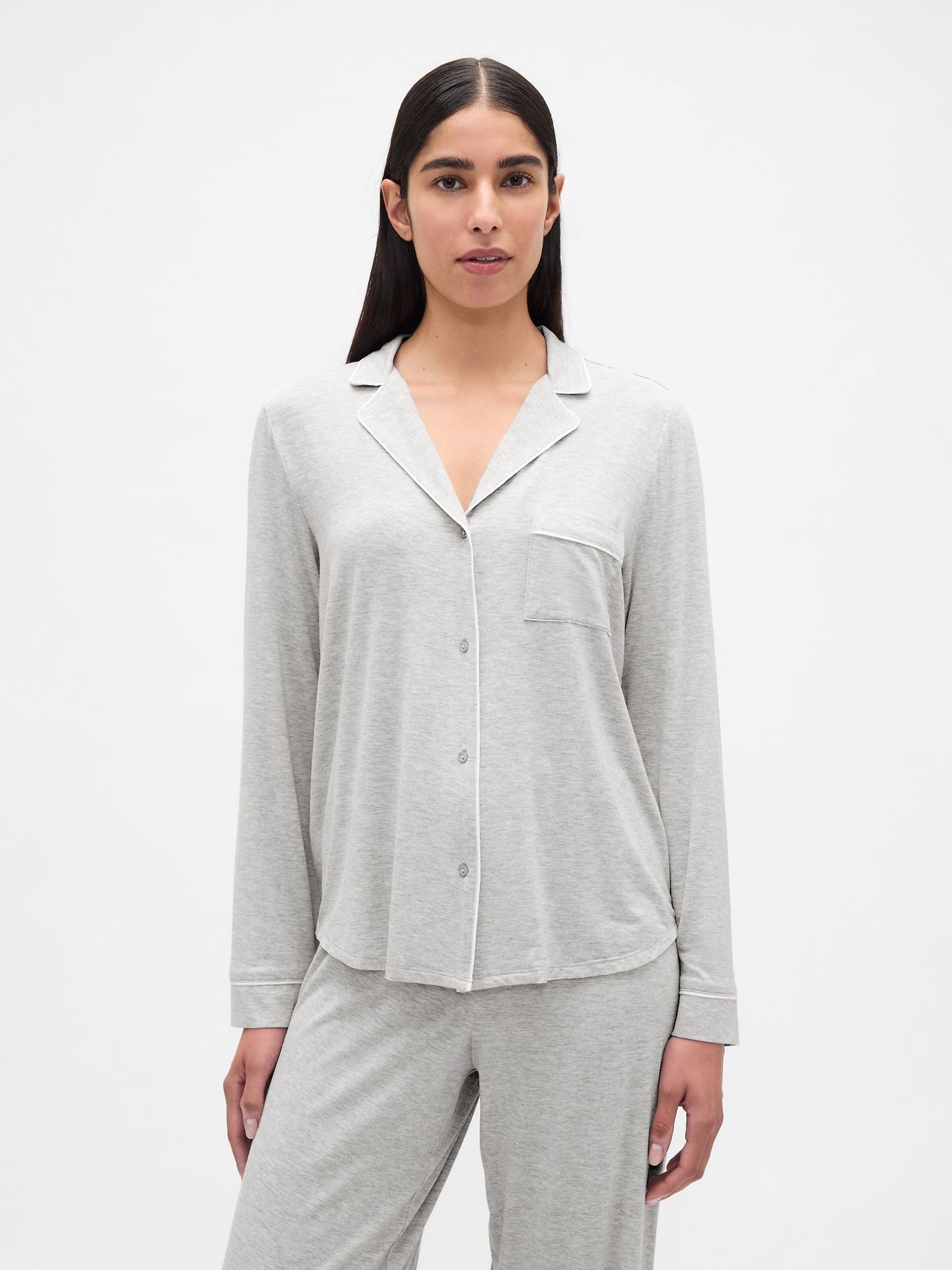 Grey Modal Pyjamas Shirt (W75234) | £35