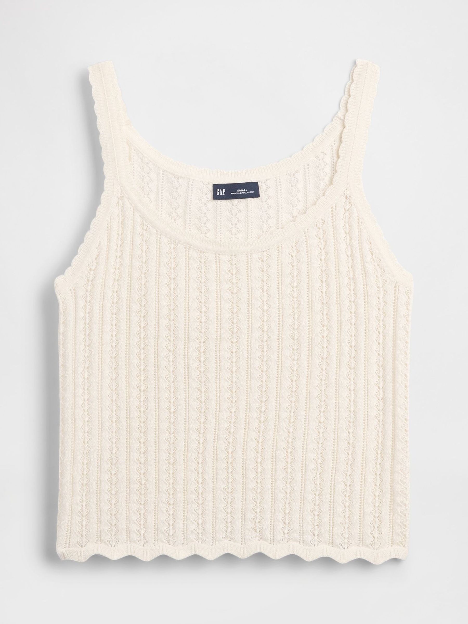 White Pointelle Vest Top (W75249) | £25