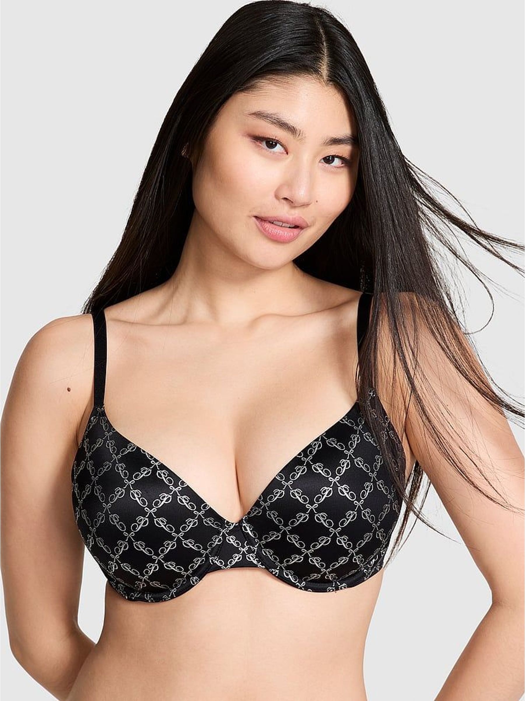 Black Logo Jacquard T Shirt Bra (W75420) | £30