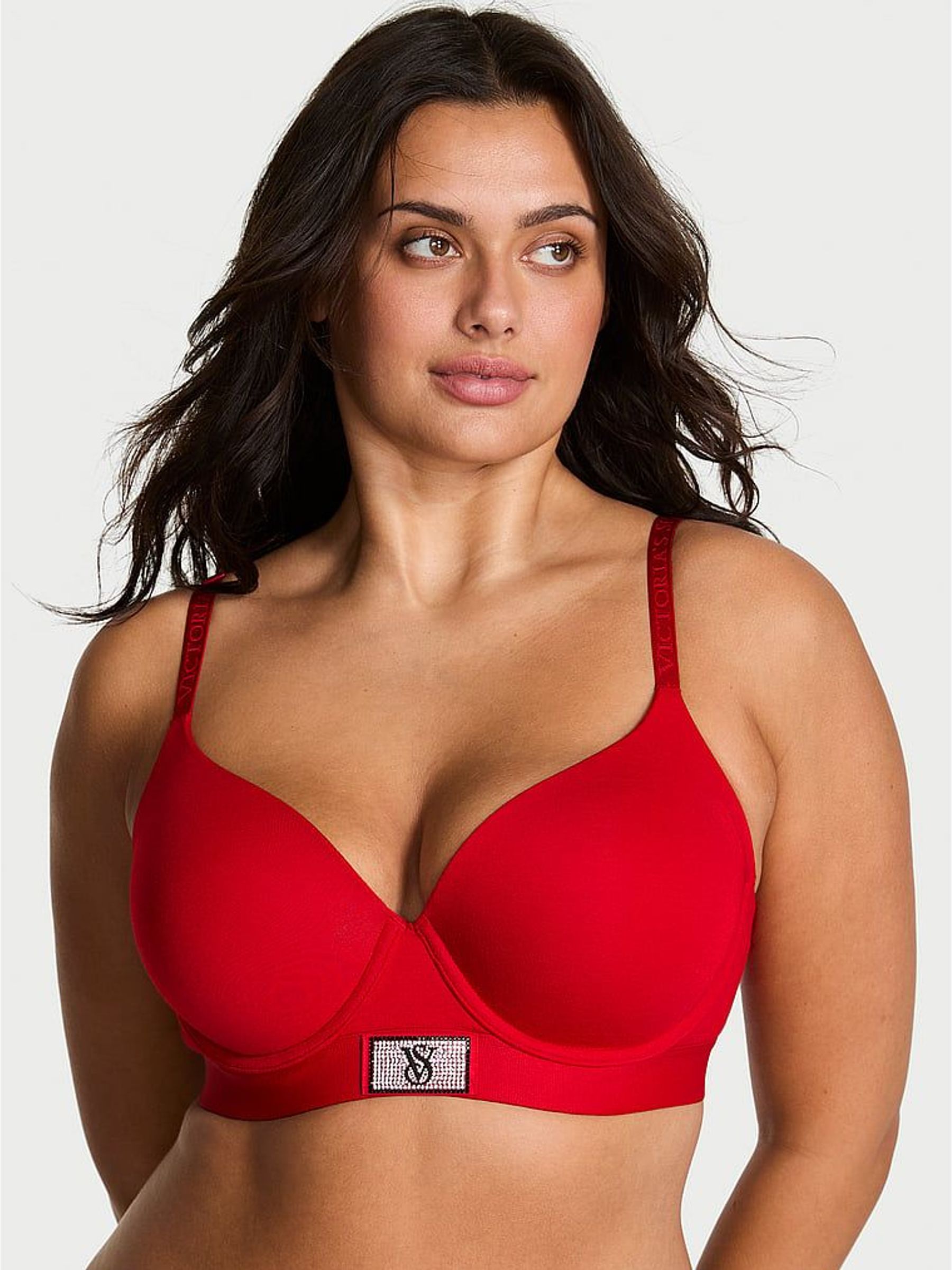 Lipstick Red Lightly Lined Demi Logo Shine Patch Bra (W75504) | £40