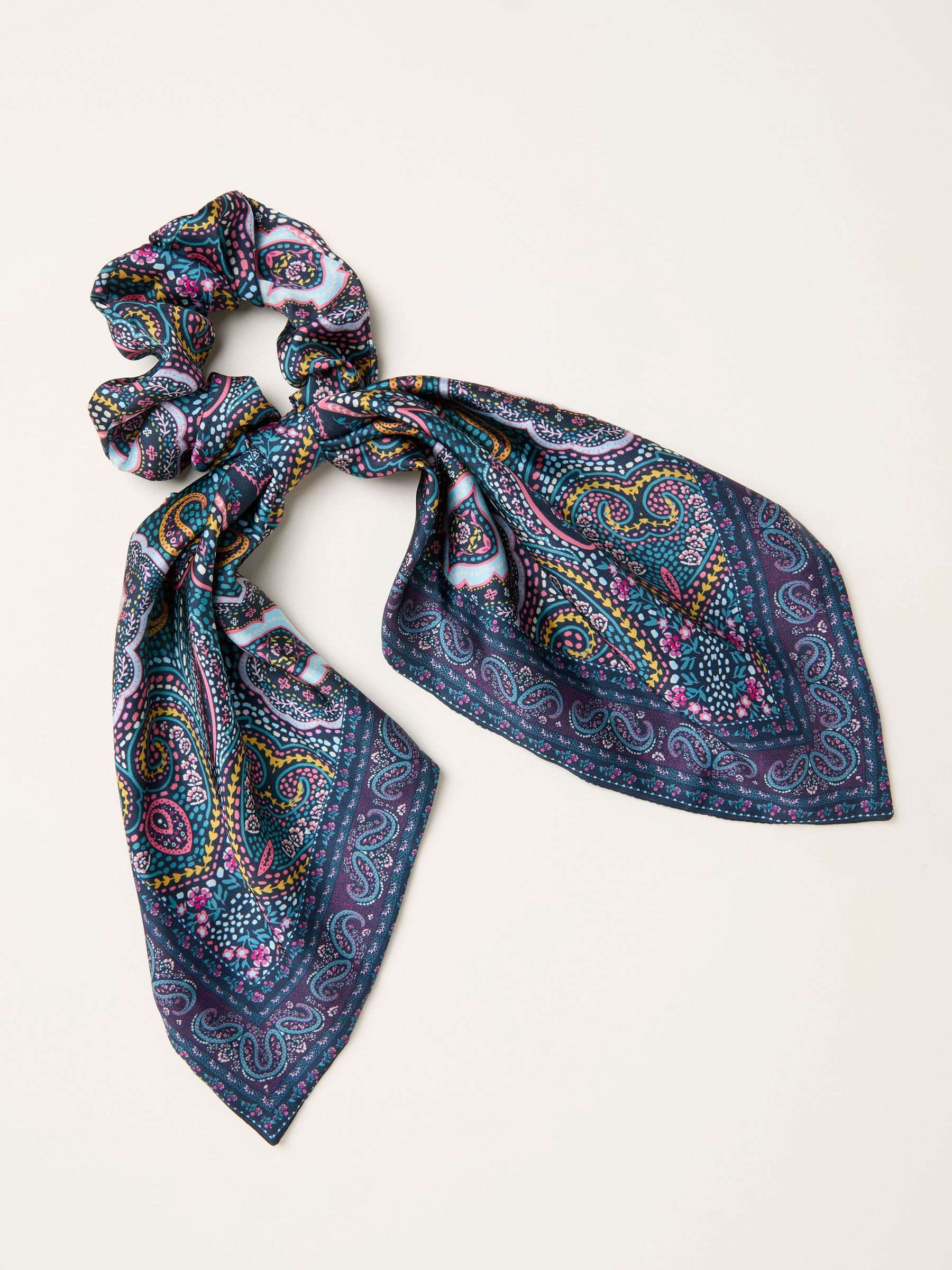 Navy Blue Mosaic Tie Scrunchie (W75815) | £10.50