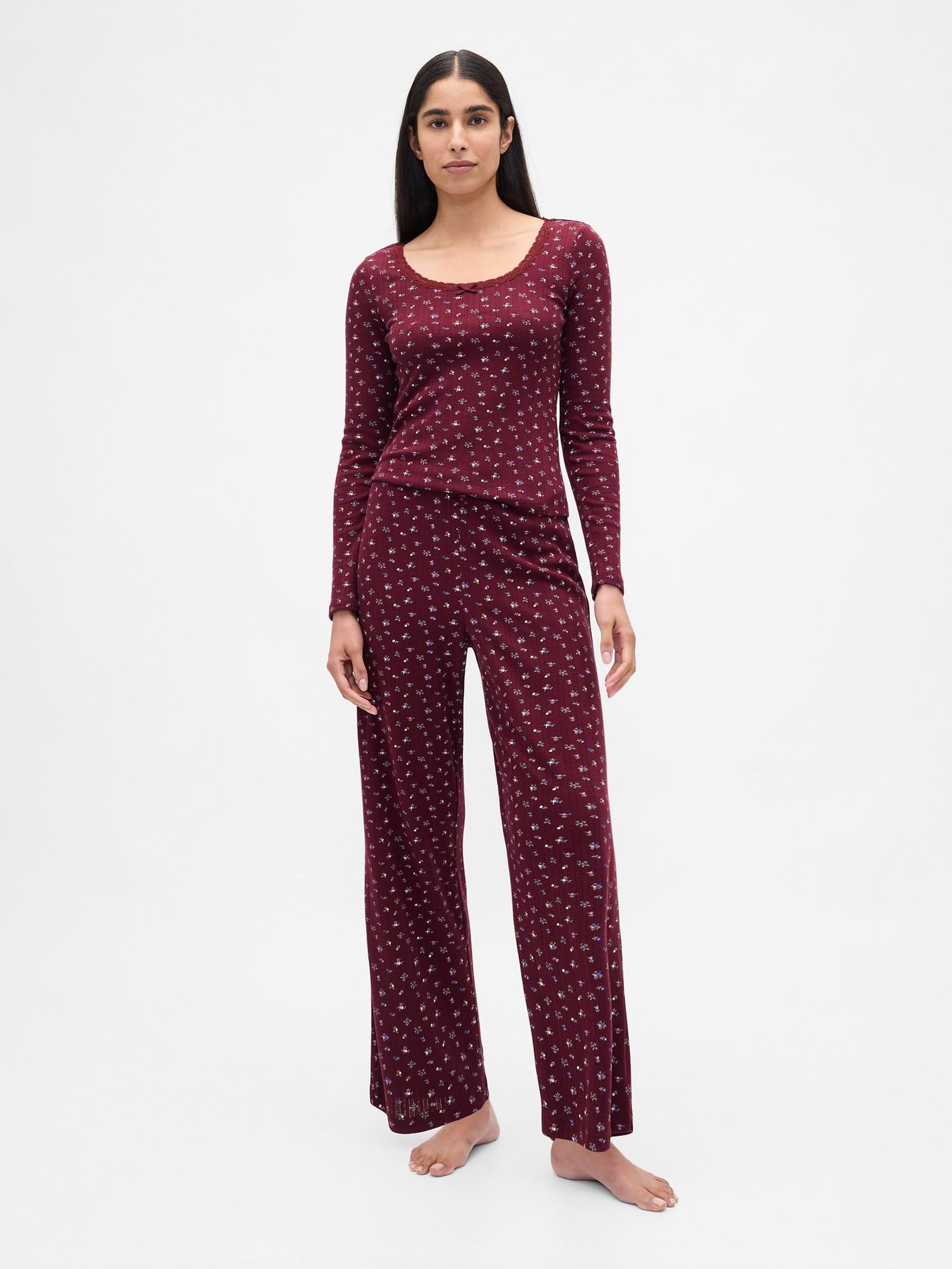 Red Pointelle Pyjamas Set (W76718) | £55