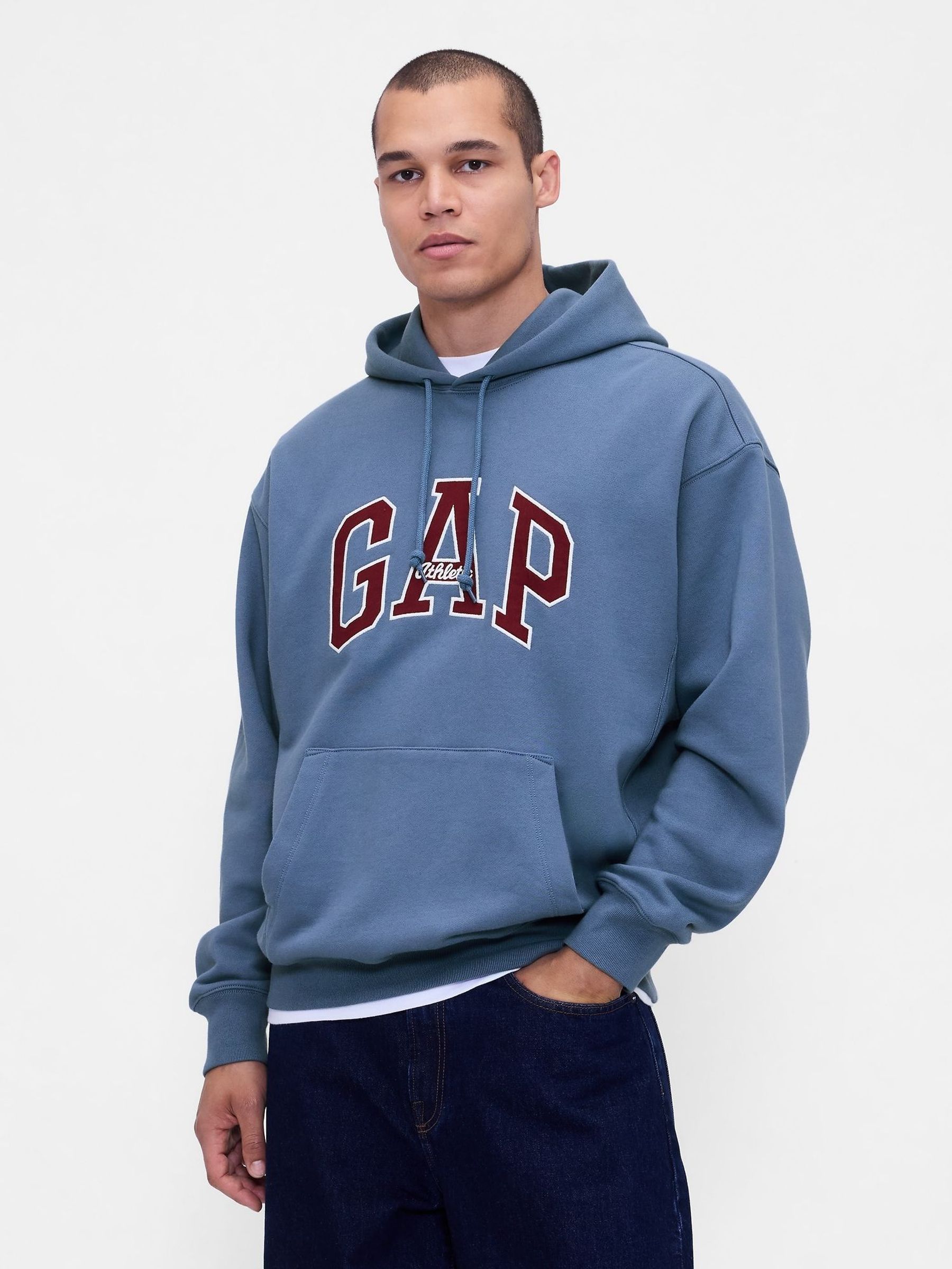 Blue Oversized Heavyweight Logo Hoodie (W76735) | £60