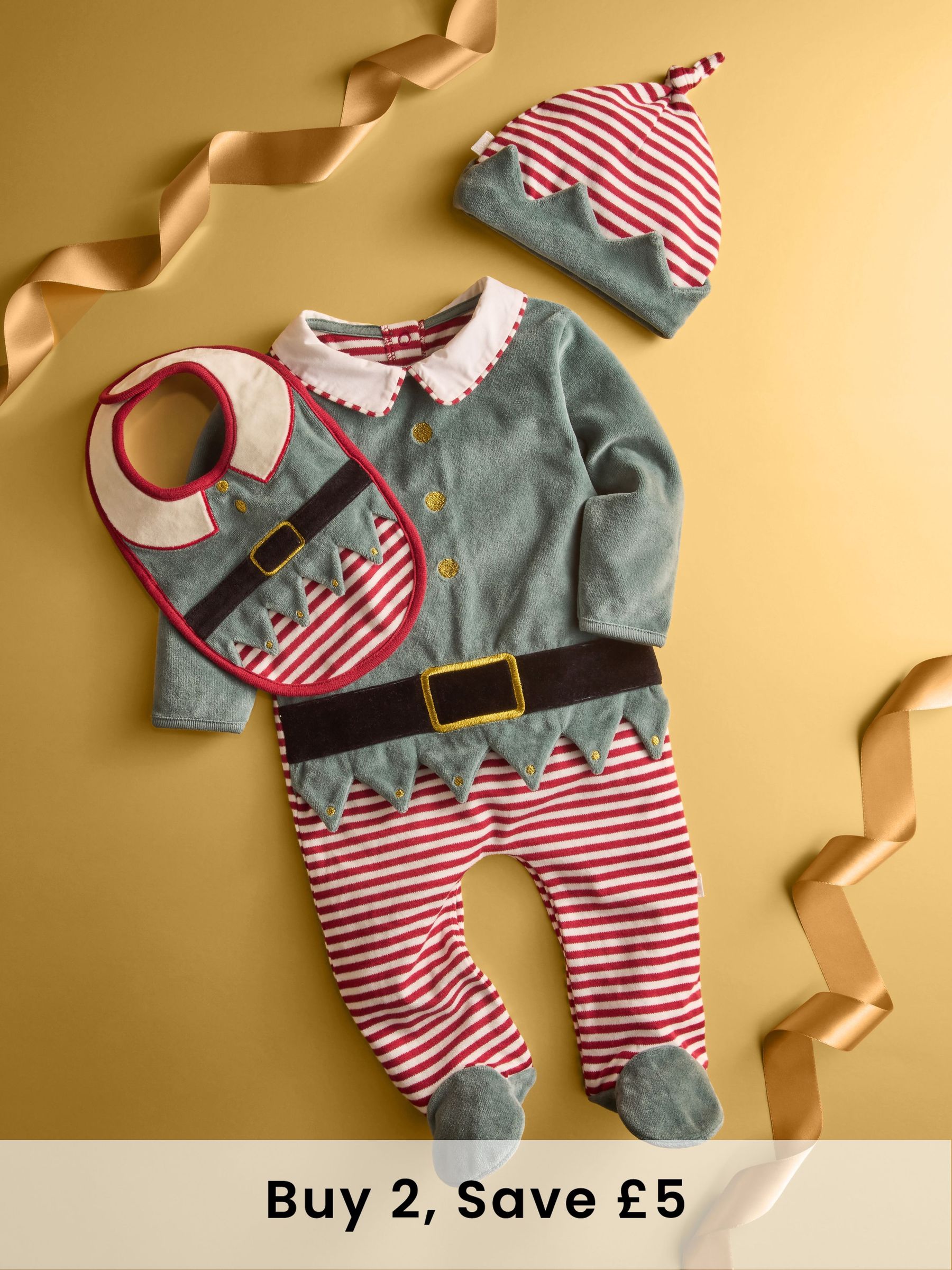 Red 2-Piece Baby Elf Outfit Set (W77282) | £26