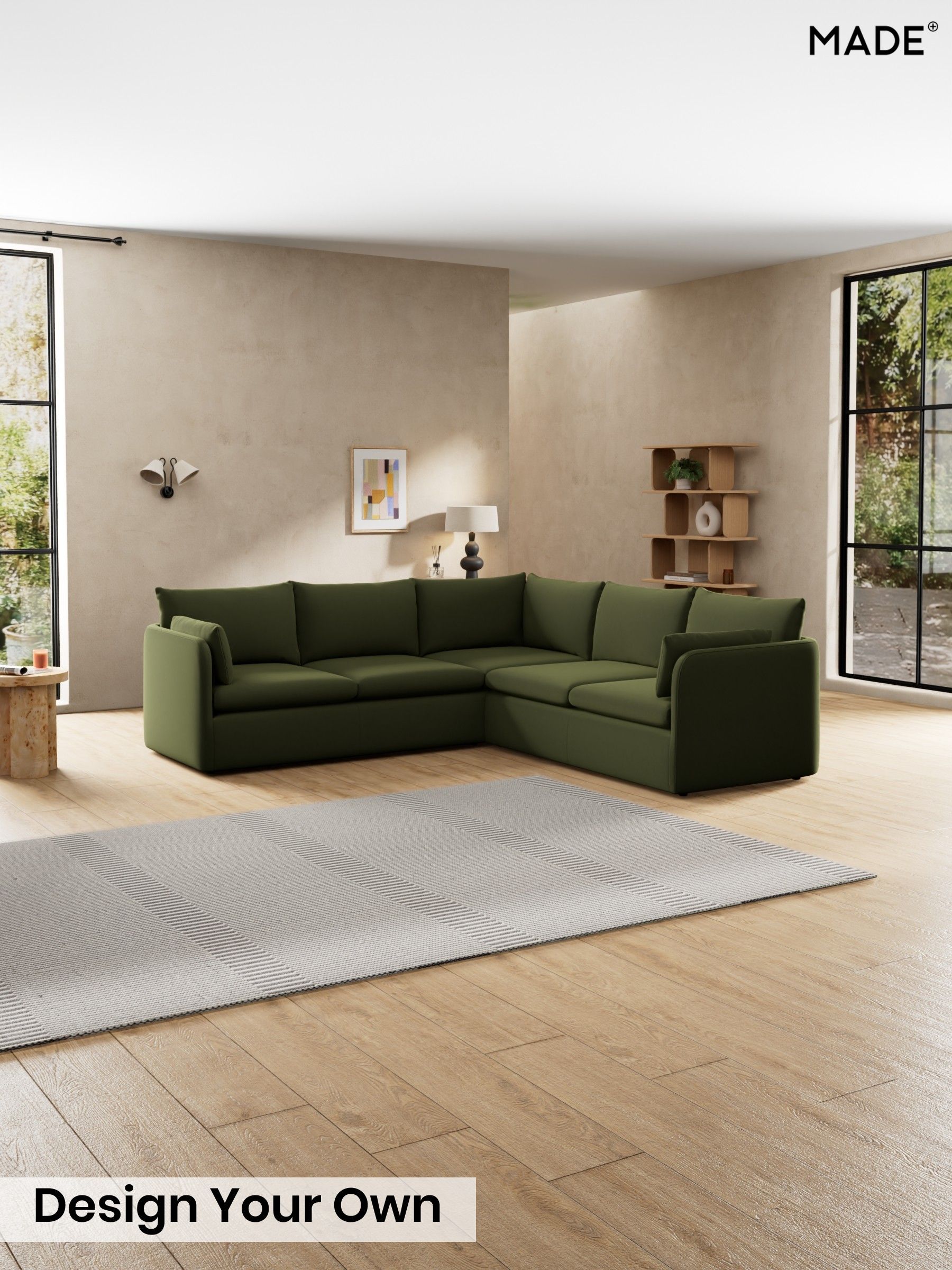Matt Velvet Easy Clean/Deep Olive Green - Jackson By Made