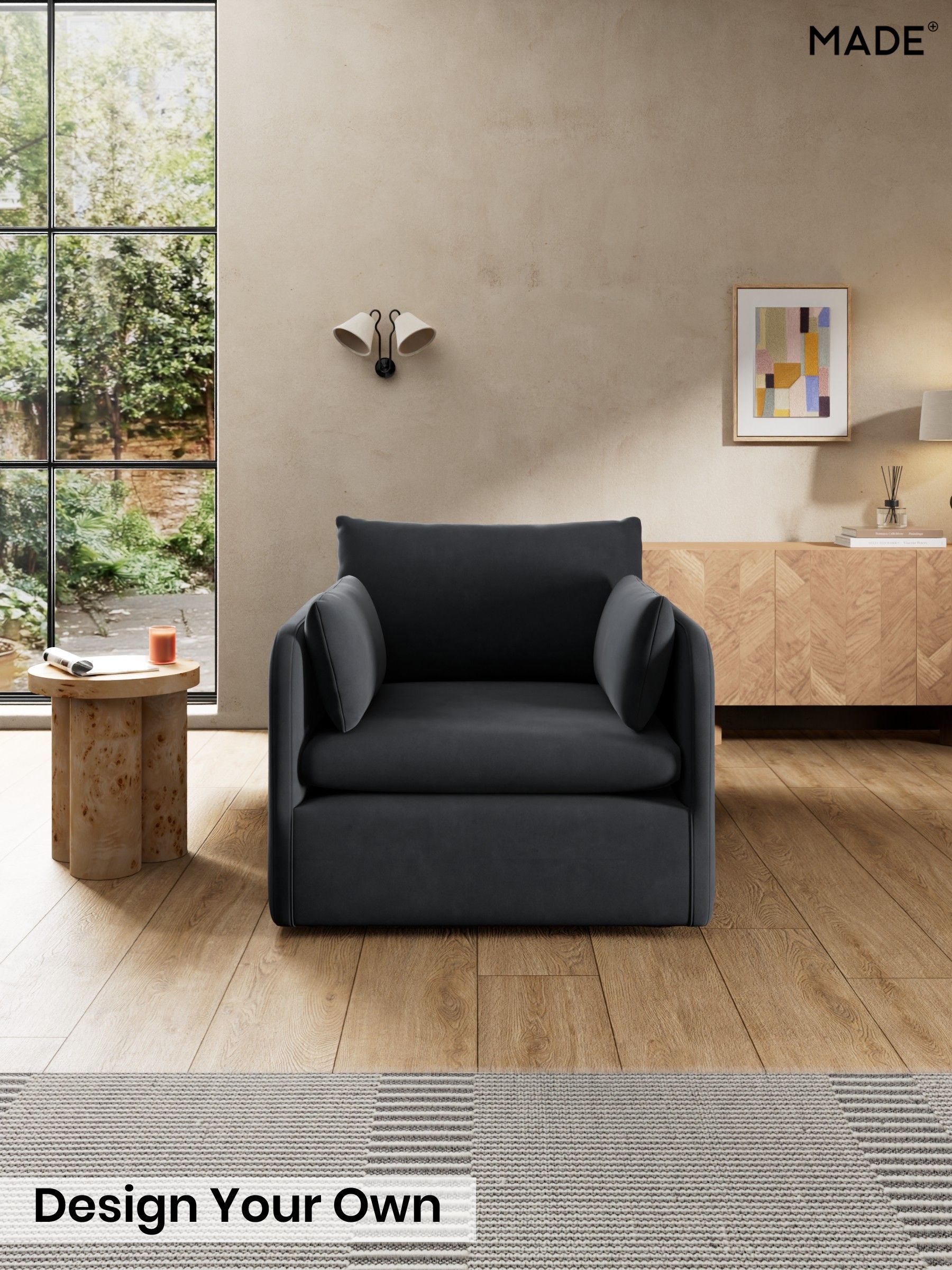 Matt Velvet Easy Clean/Charcoal Grey - Jackson By Made