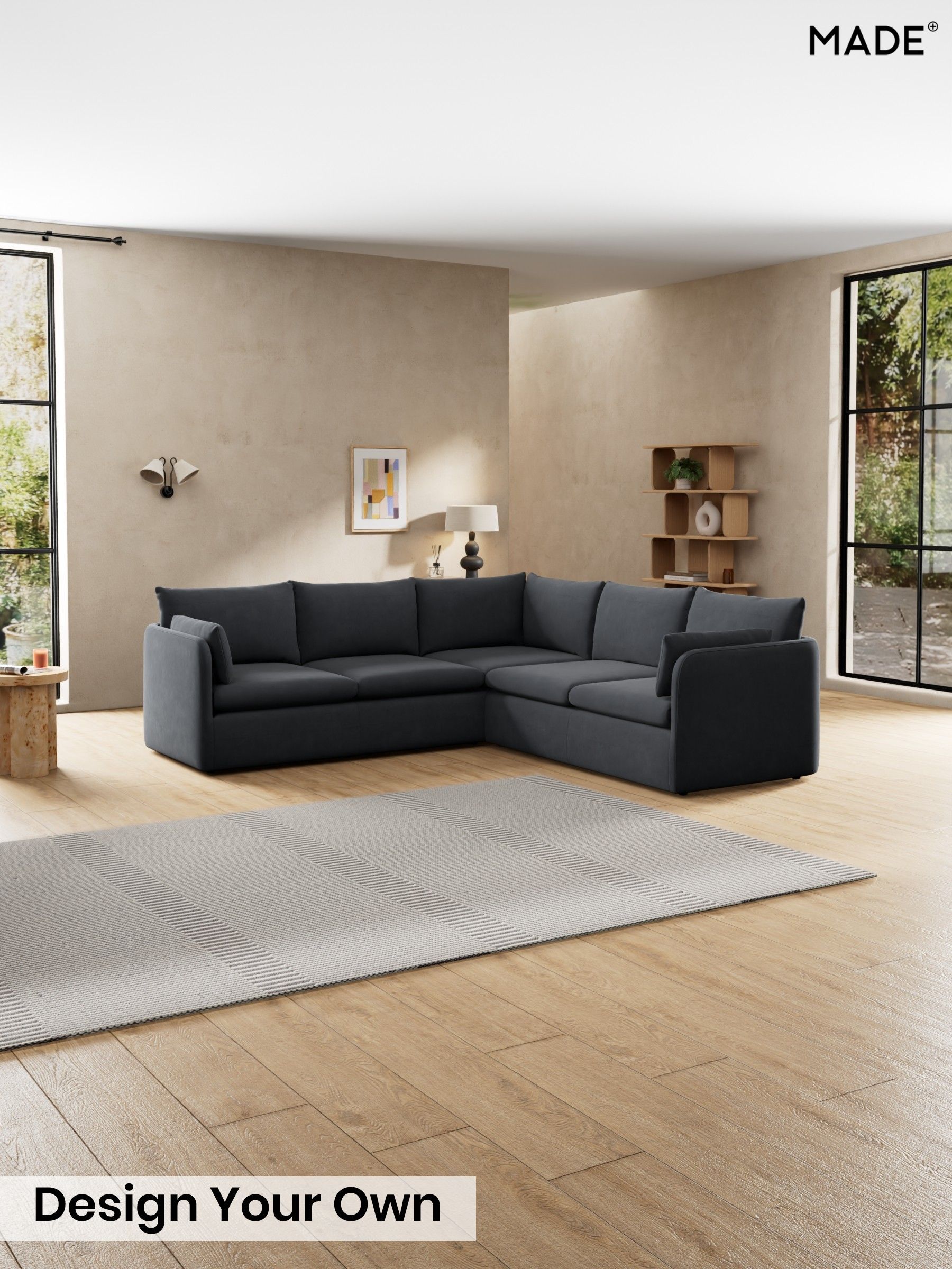 Matt Velvet Easy Clean/Charcoal Grey - Jackson By Made