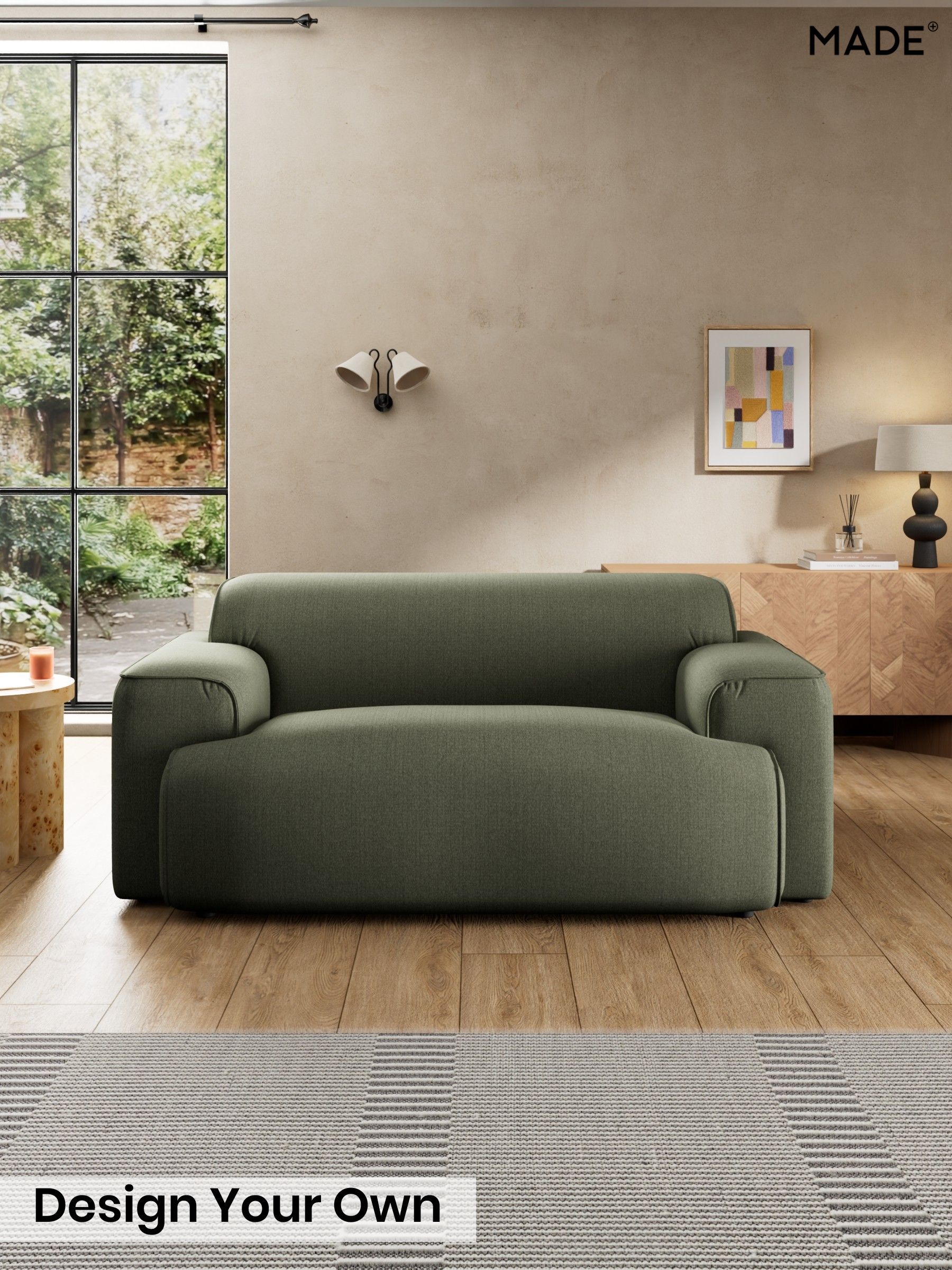 Textured Slub Weave/Soft Olive Green - Avalon By Made
