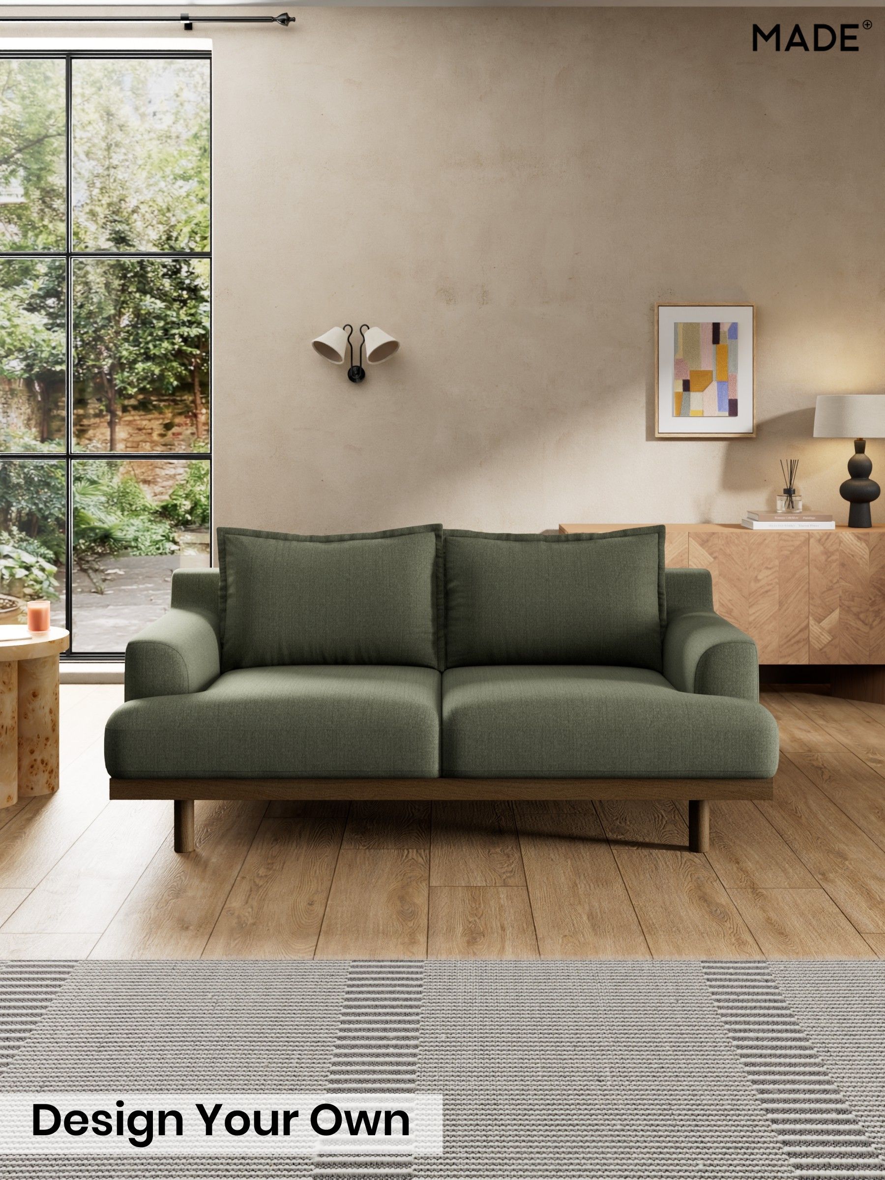 Textured Slub Weave/Soft Olive Green - Turin By Made