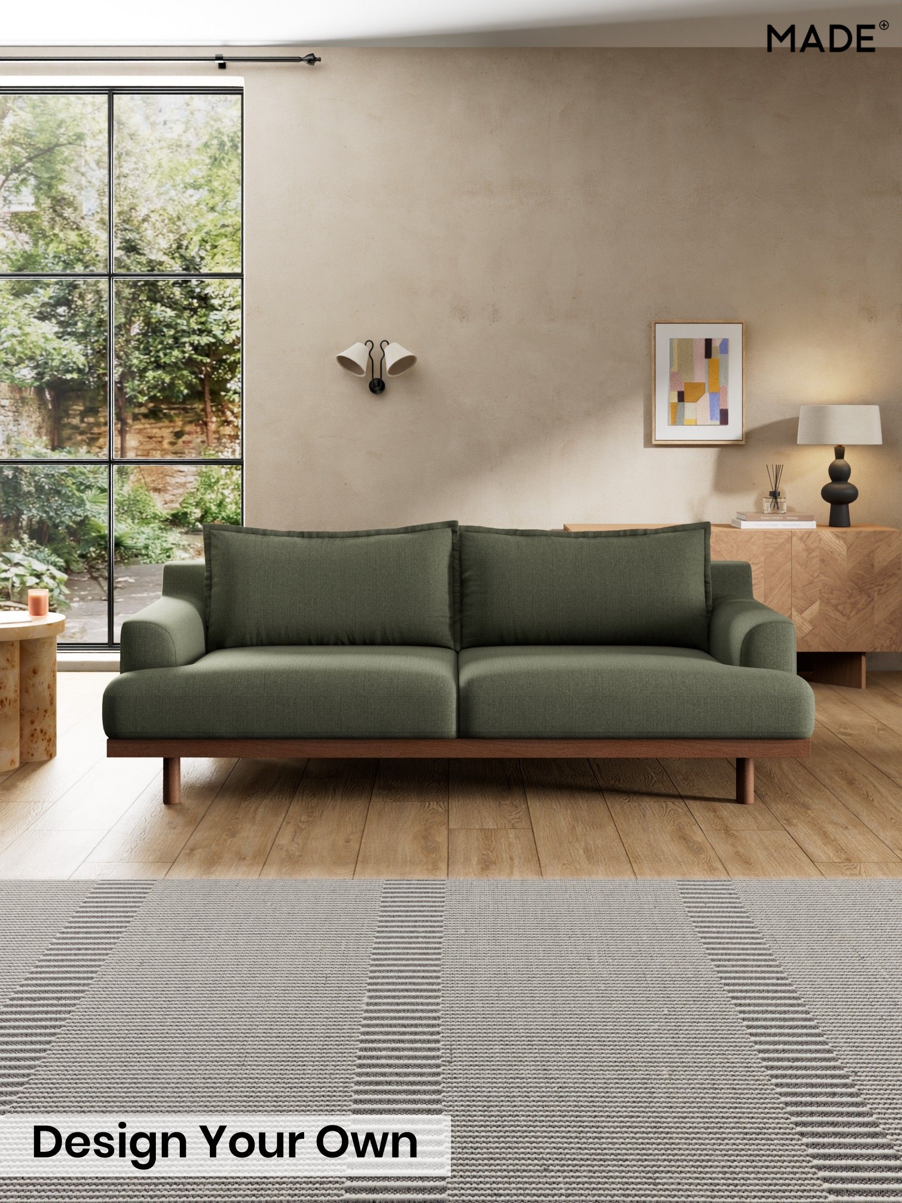 Textured Slub Weave/Soft Olive Green - Turin By Made