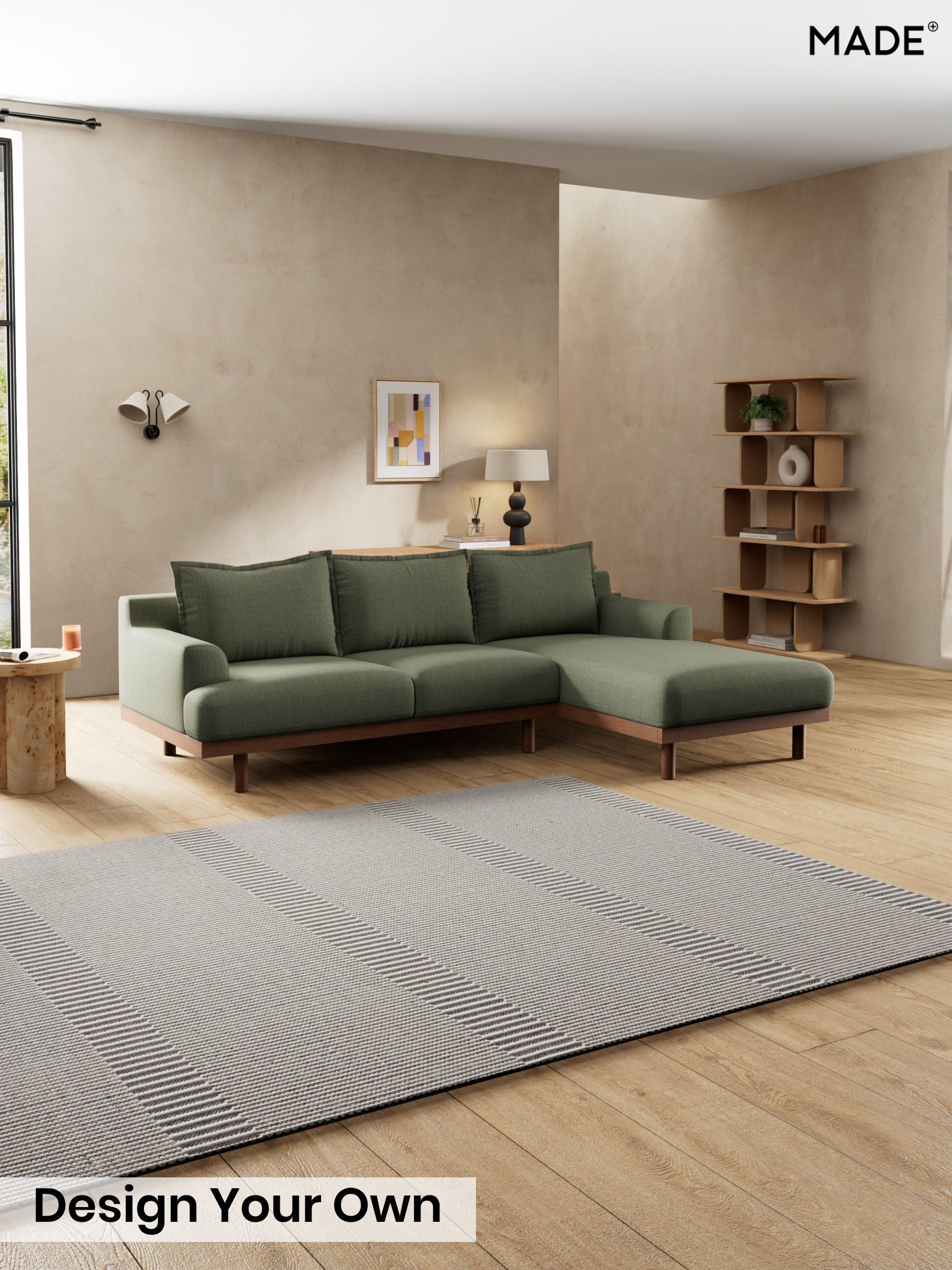 Textured Slub Weave/Soft Olive Green - Turin By Made