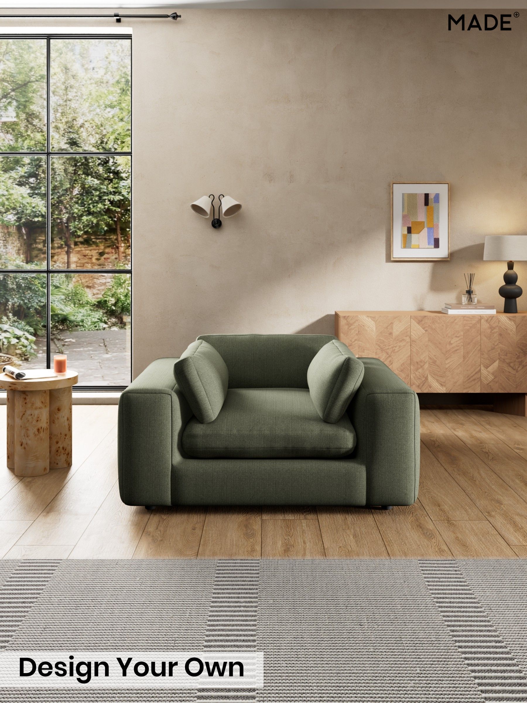 Textured Slub Weave/Soft Olive Green - Alec By Made