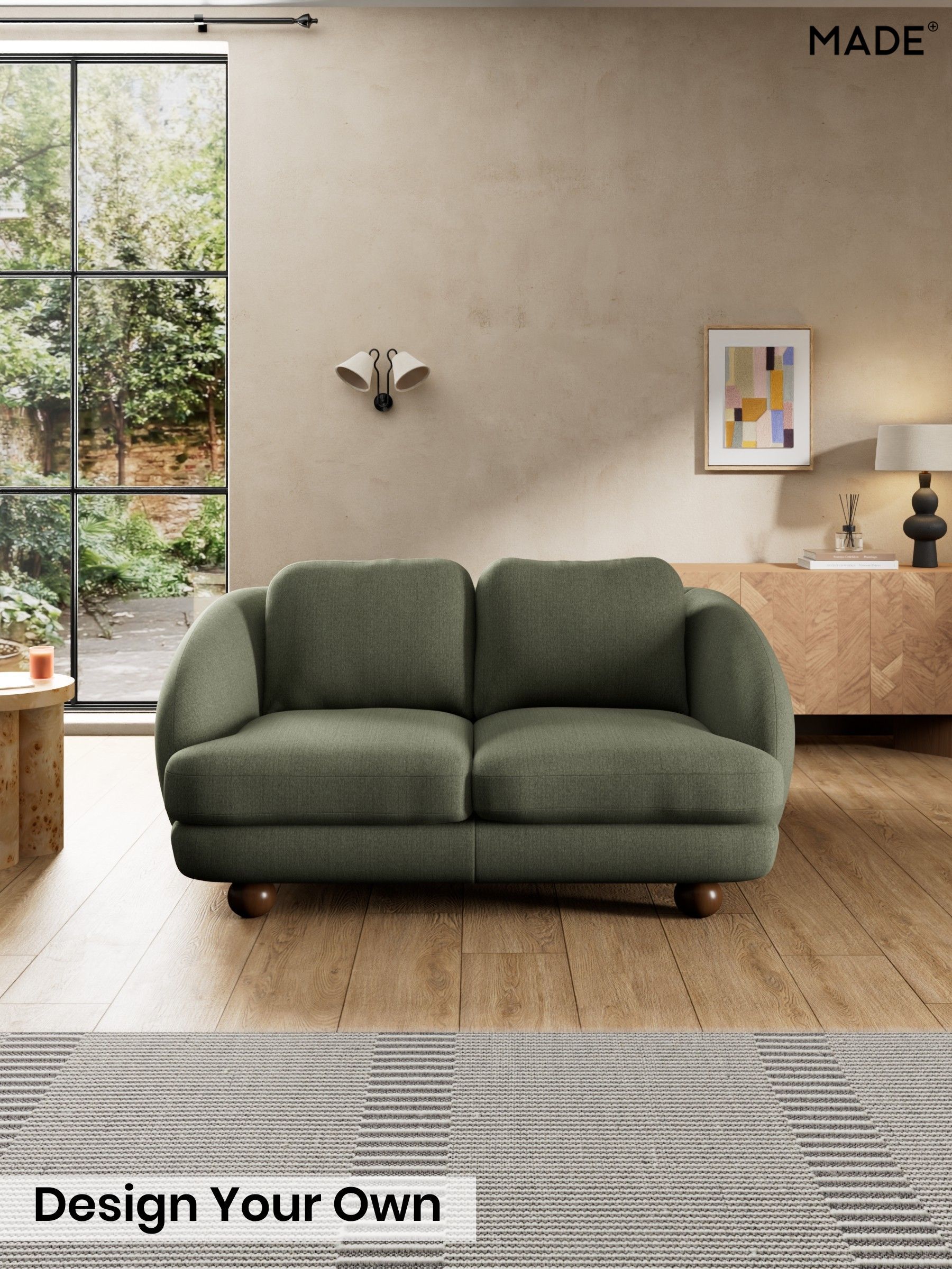 Textured Slub Weave/Soft Olive Green - Madris By Made