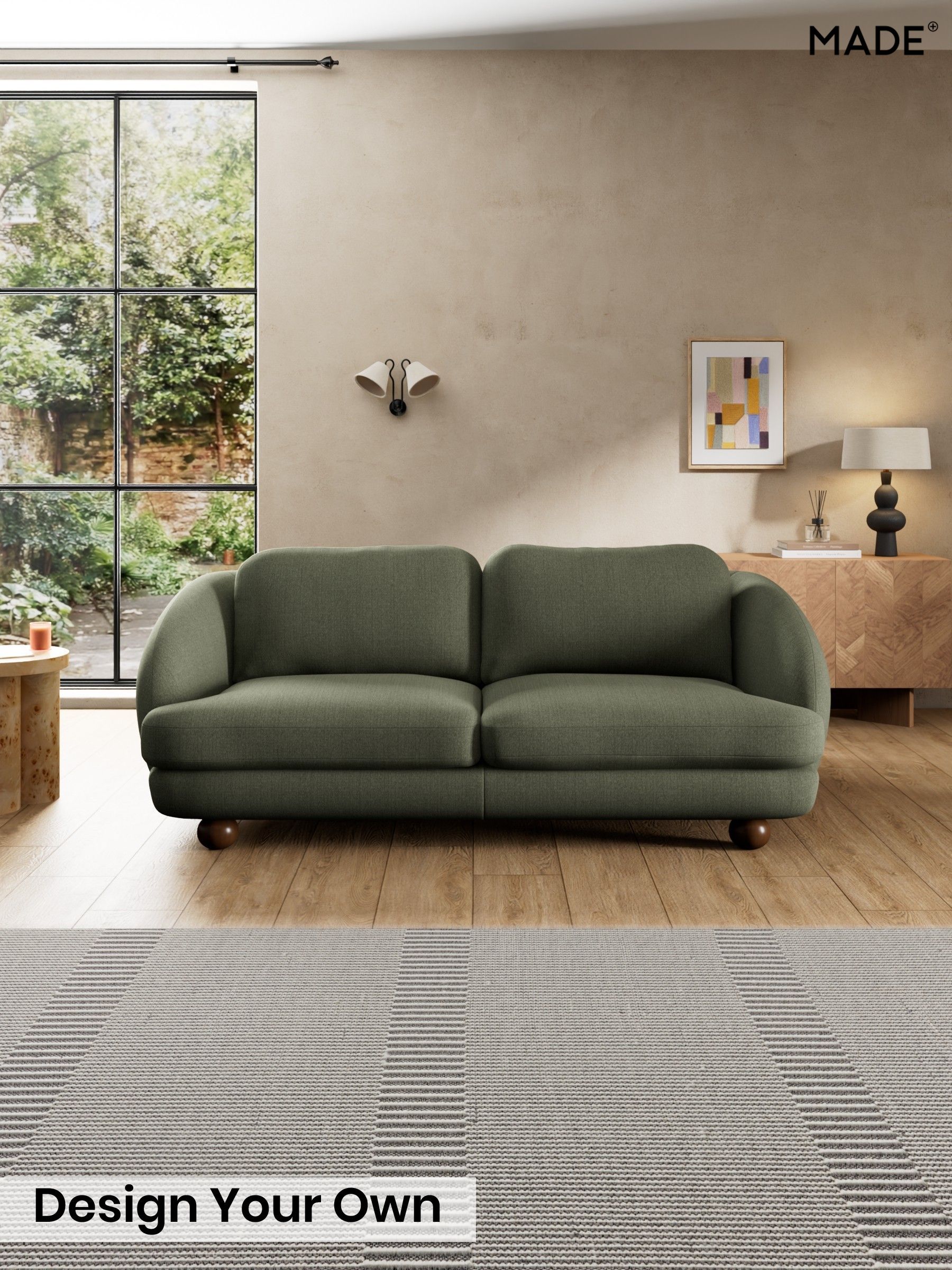 Textured Slub Weave/Soft Olive Green - Madris By Made
