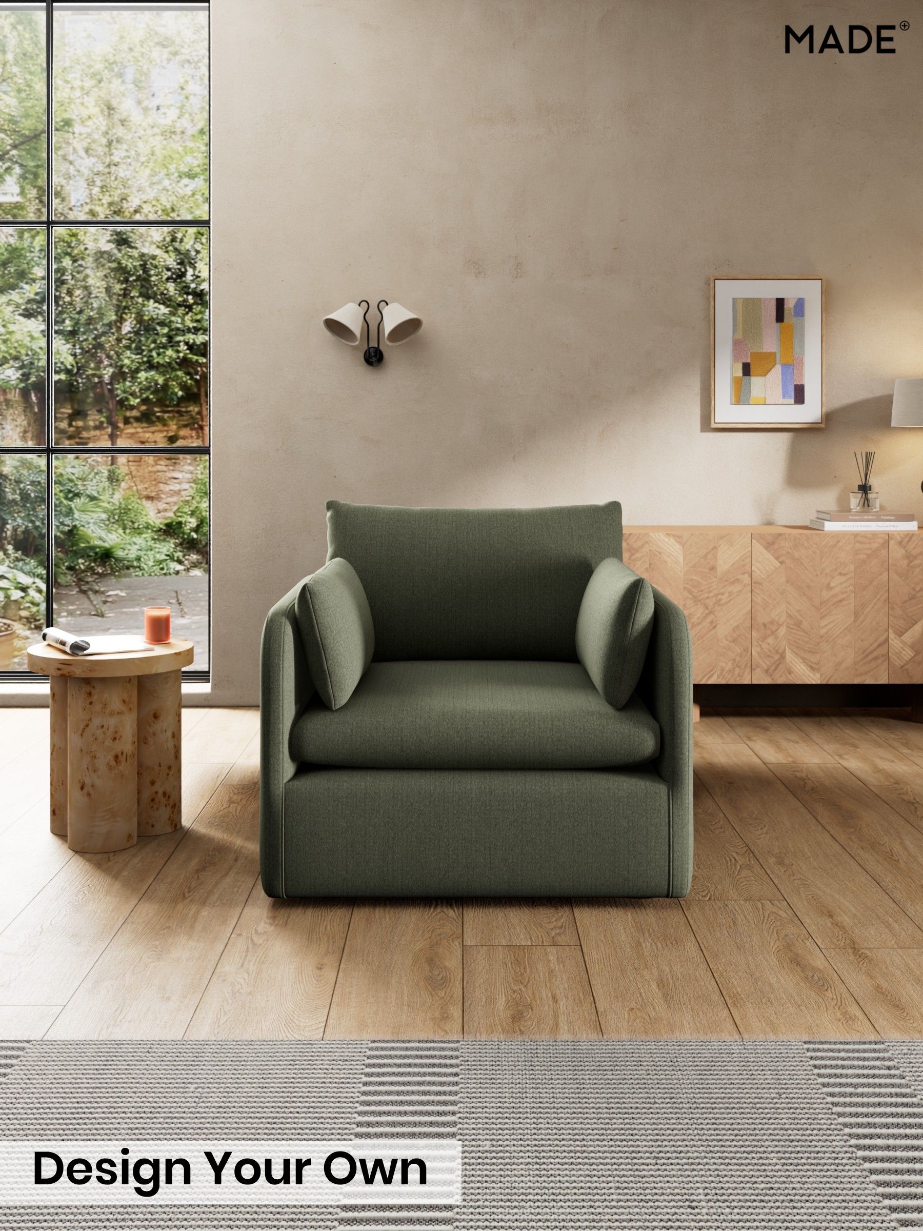 Textured Slub Weave/Soft Olive Green - Jackson By Made