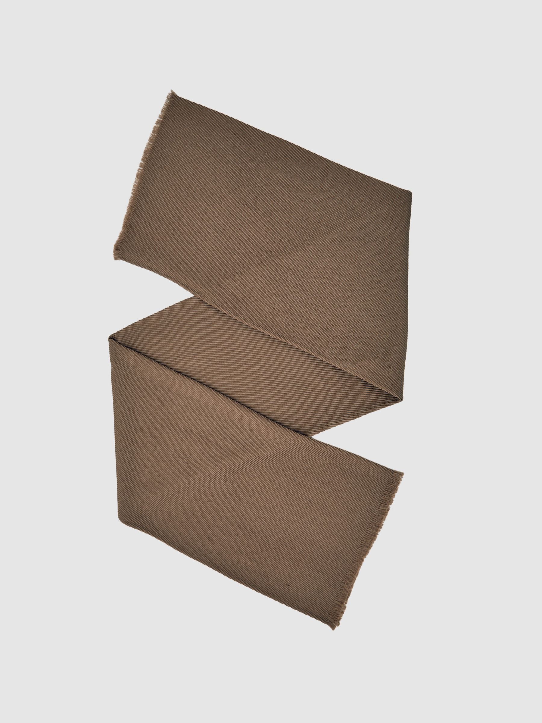 Wool Pleated Scarf in Taupe (W77833) | £110