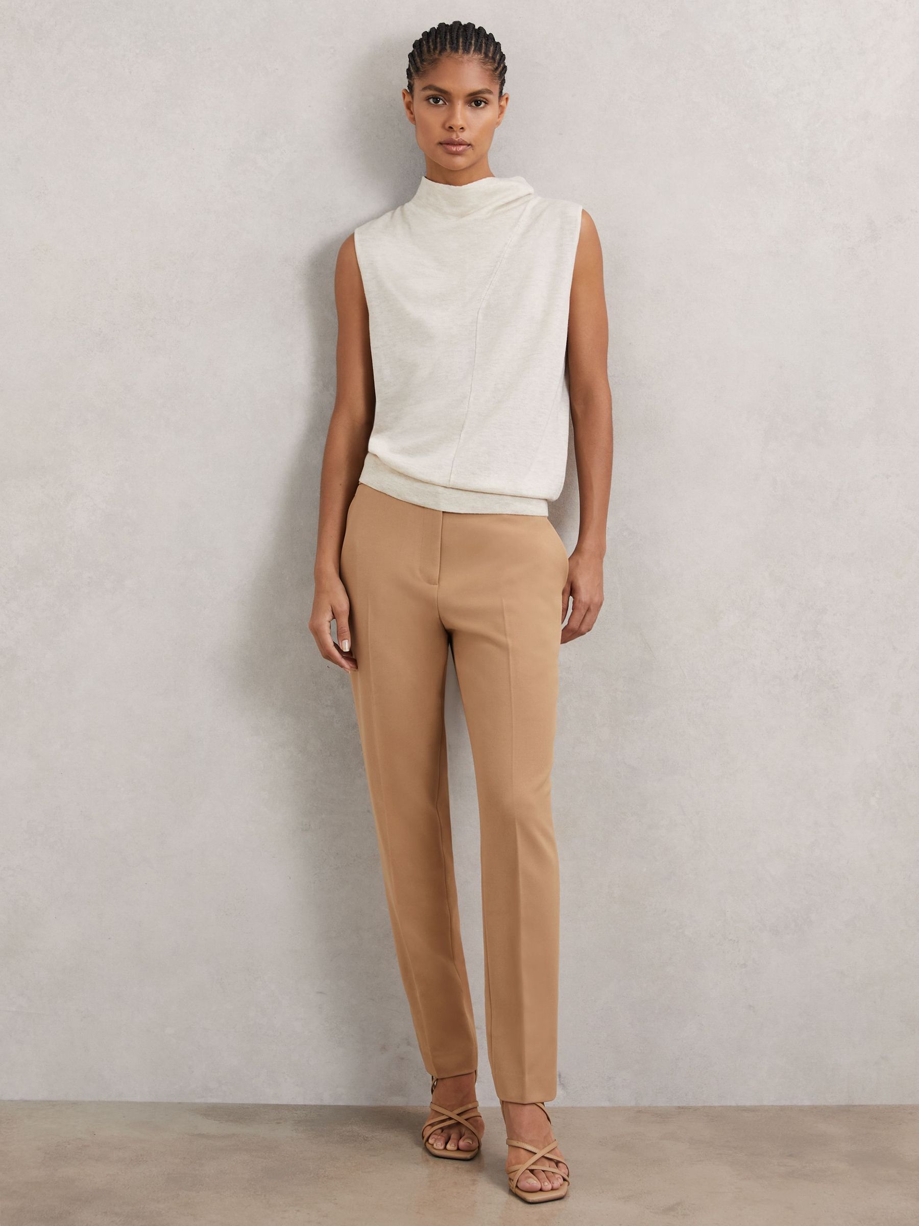 Petite Slim Fit Suit Trousers in Camel (W78446) | £98
