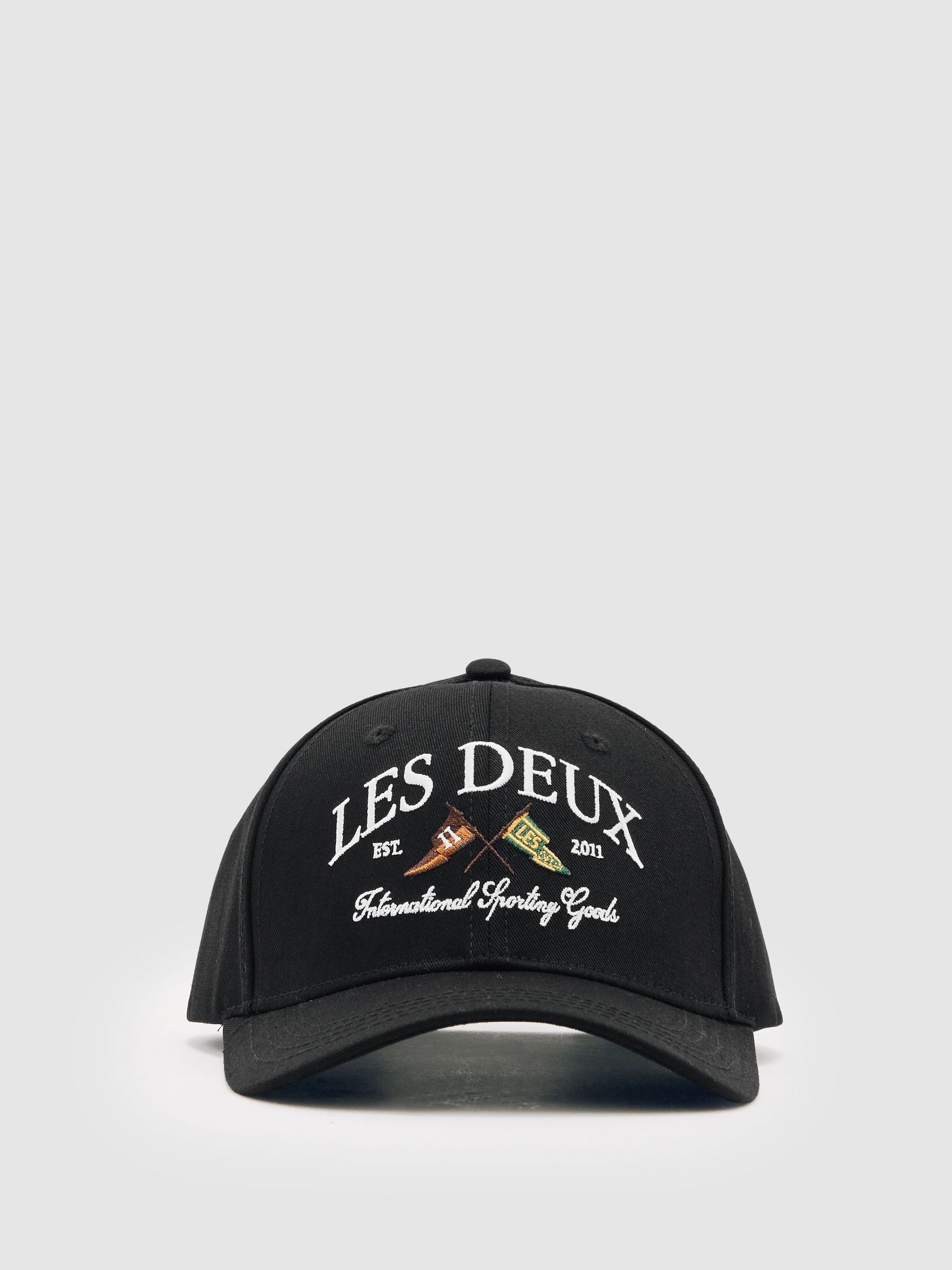 Les Deux Ivy League Cotton Baseball Cap in Black (W78456) | £49