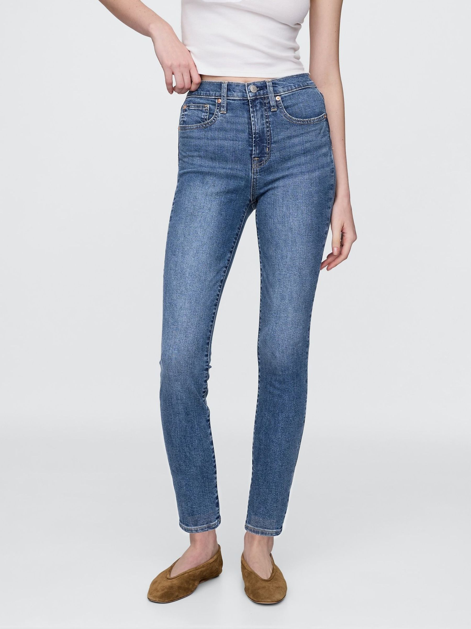 Dark Blue High Rise True Skinny Jeans (W78927) | £55