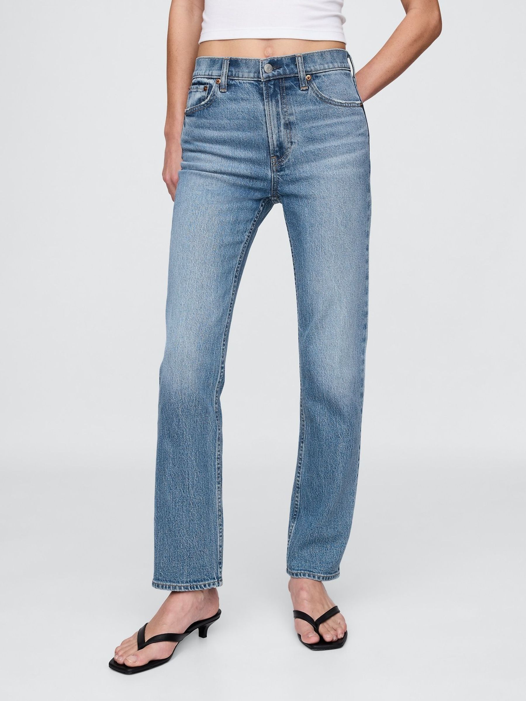 Blue High Waisted '90s Straight Jeans (W78957) | £45