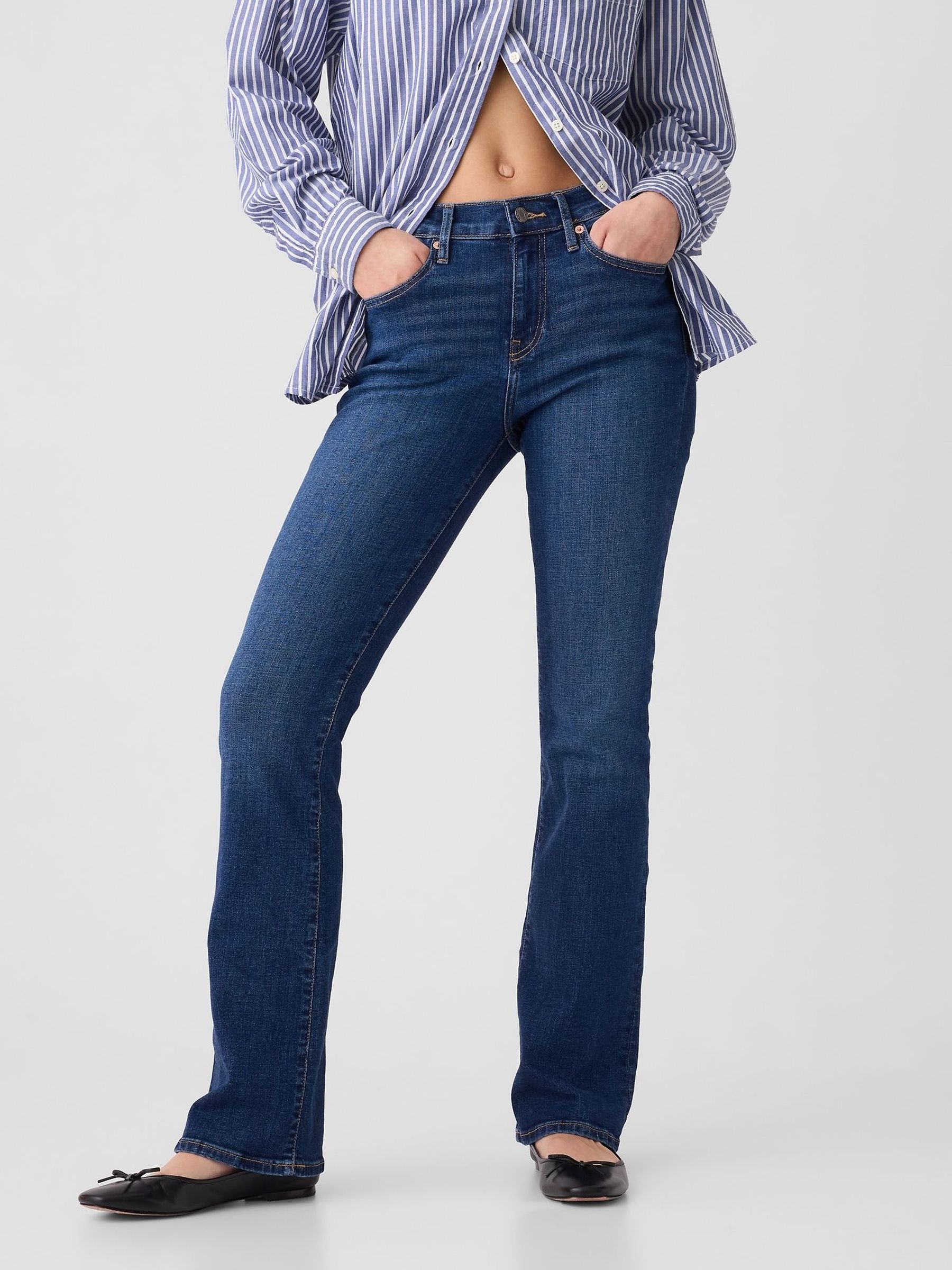 Blue Mid Waisted Boot Jeans (W78989) | £45