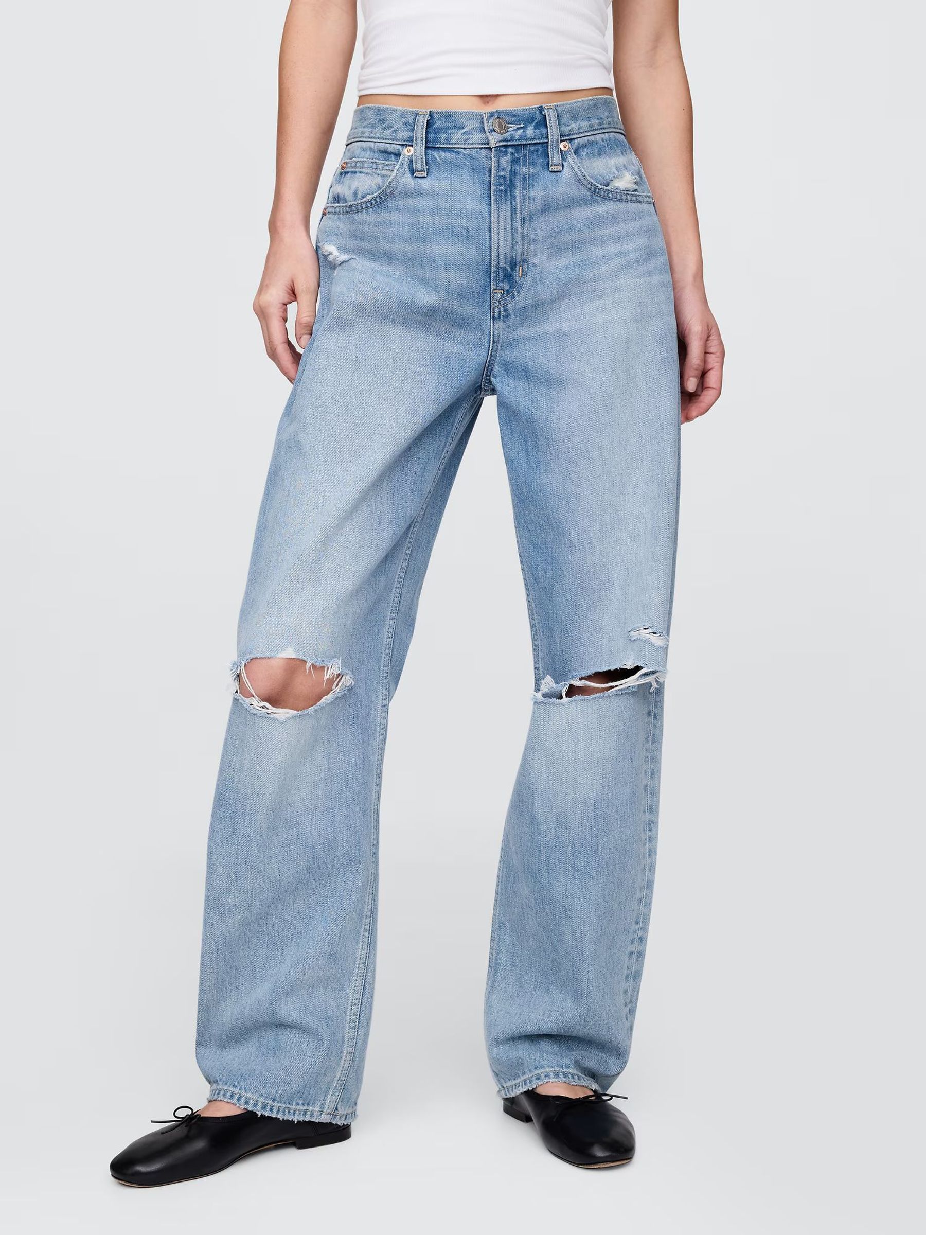 Blue High Rise Barrel Jeans (W78994) | £60