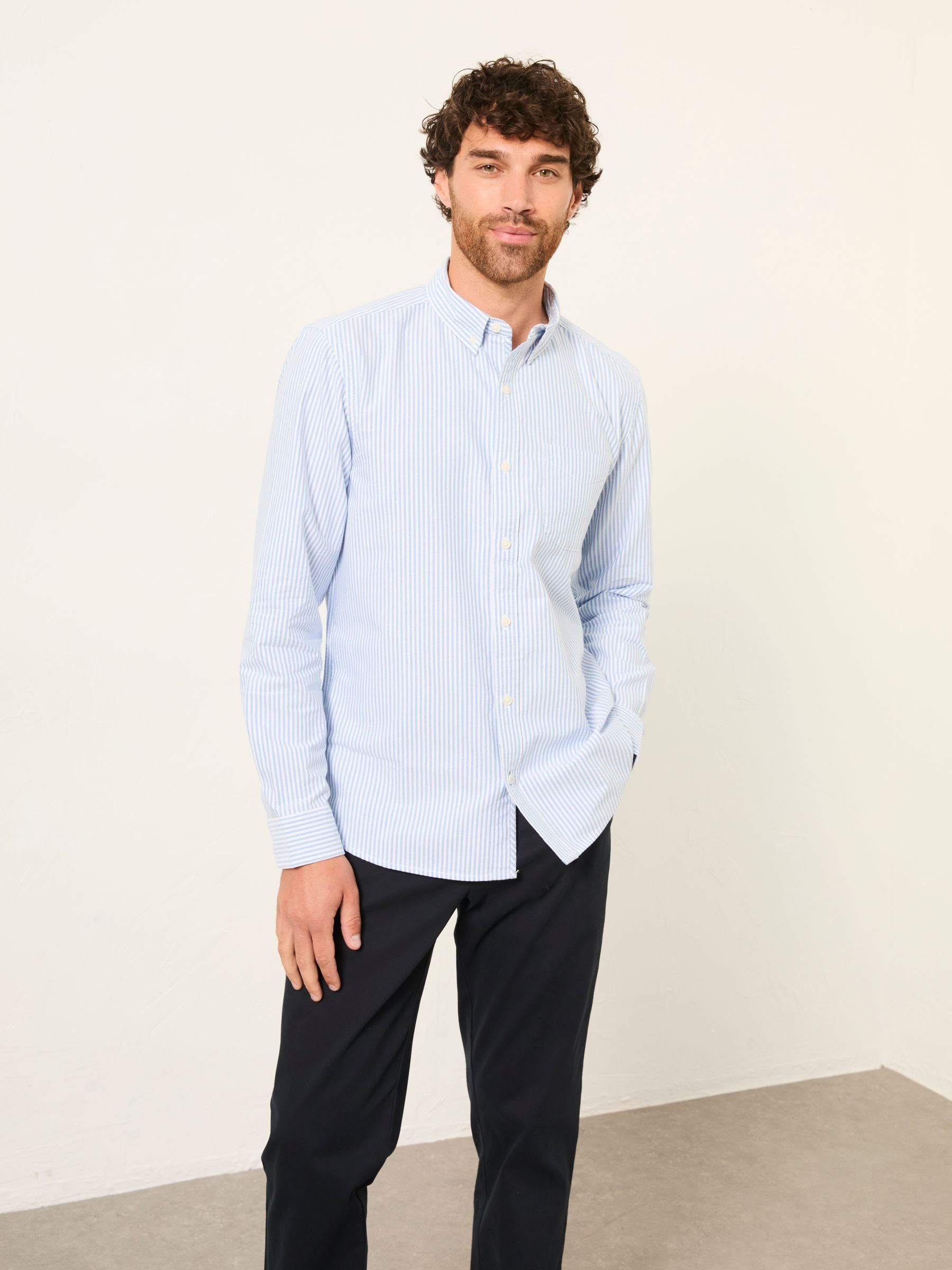 Striped Blue Long Sleeve 2 Pack Oxford Shirts (W80536) | £75