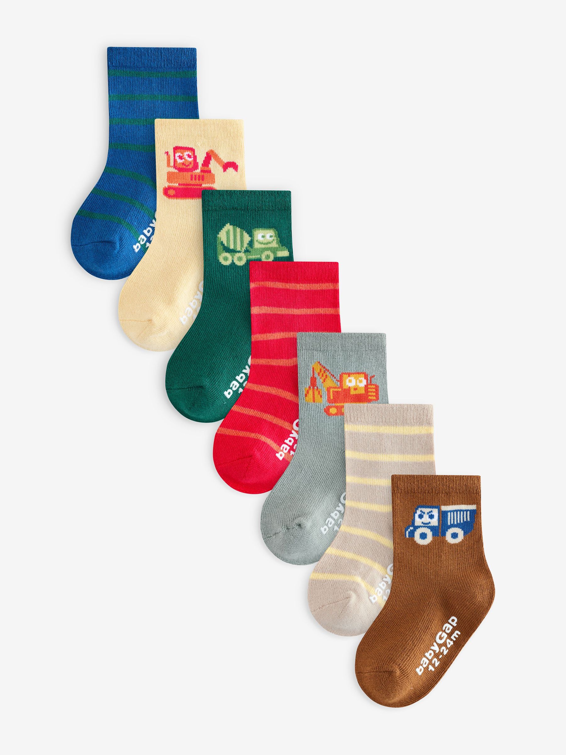 Multi Quarter Crew Socks 7-Pack (12mths-5yrs) (W80735) | £14