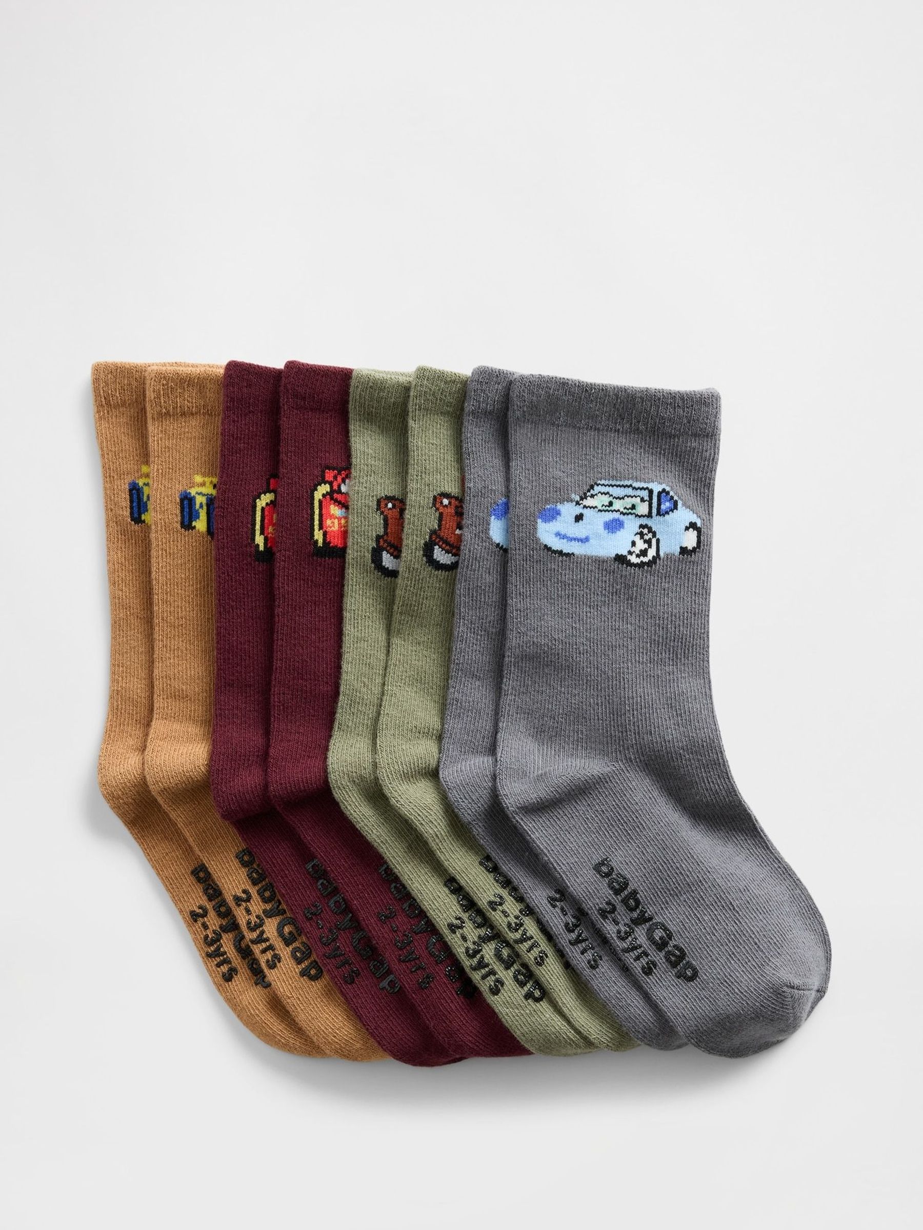 Brown Disney Cars Crew Socks 4 Pack (W80737) | £8