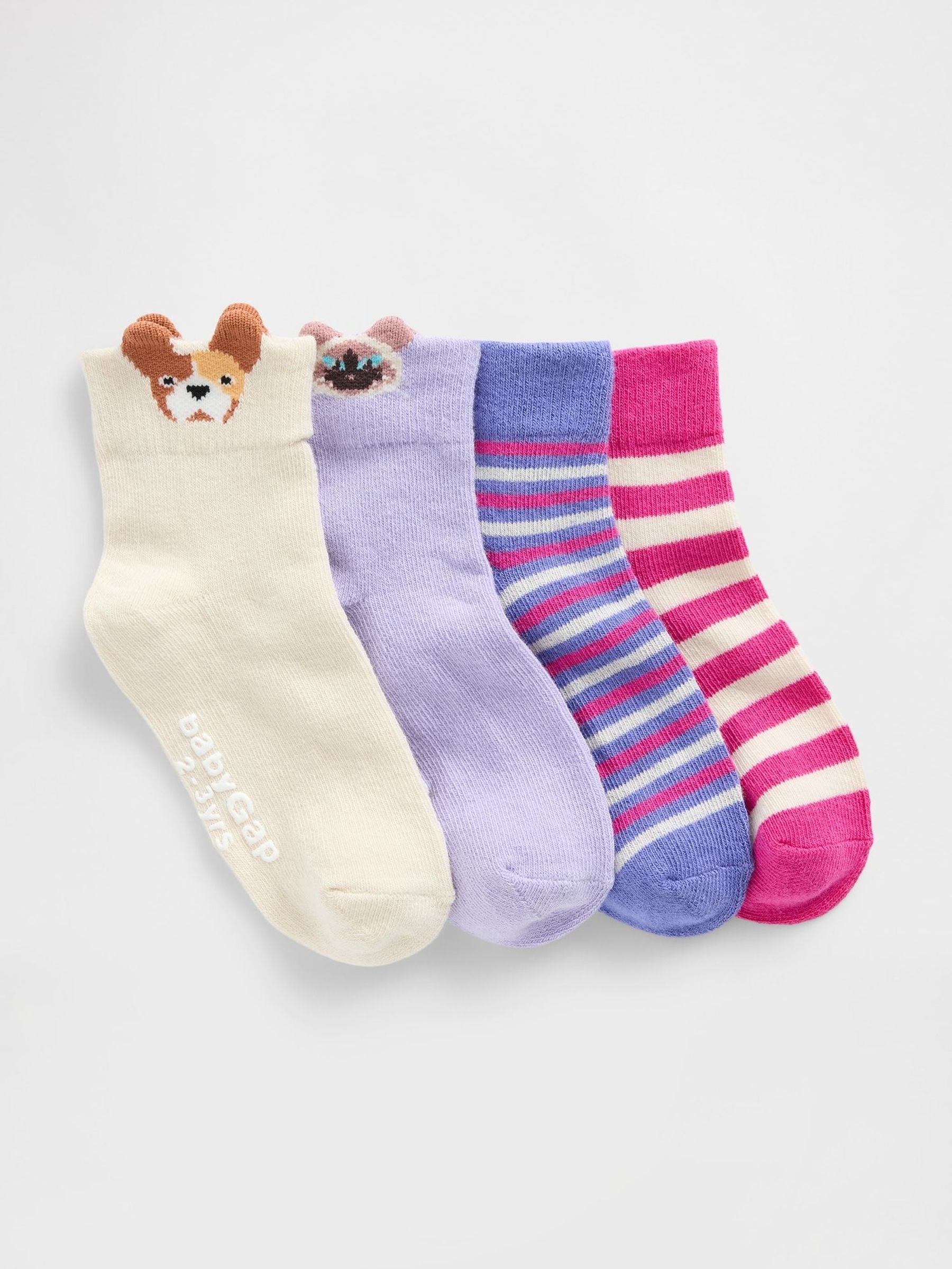 Pink/Cream Quarter Crew Socks (W80742) | £8