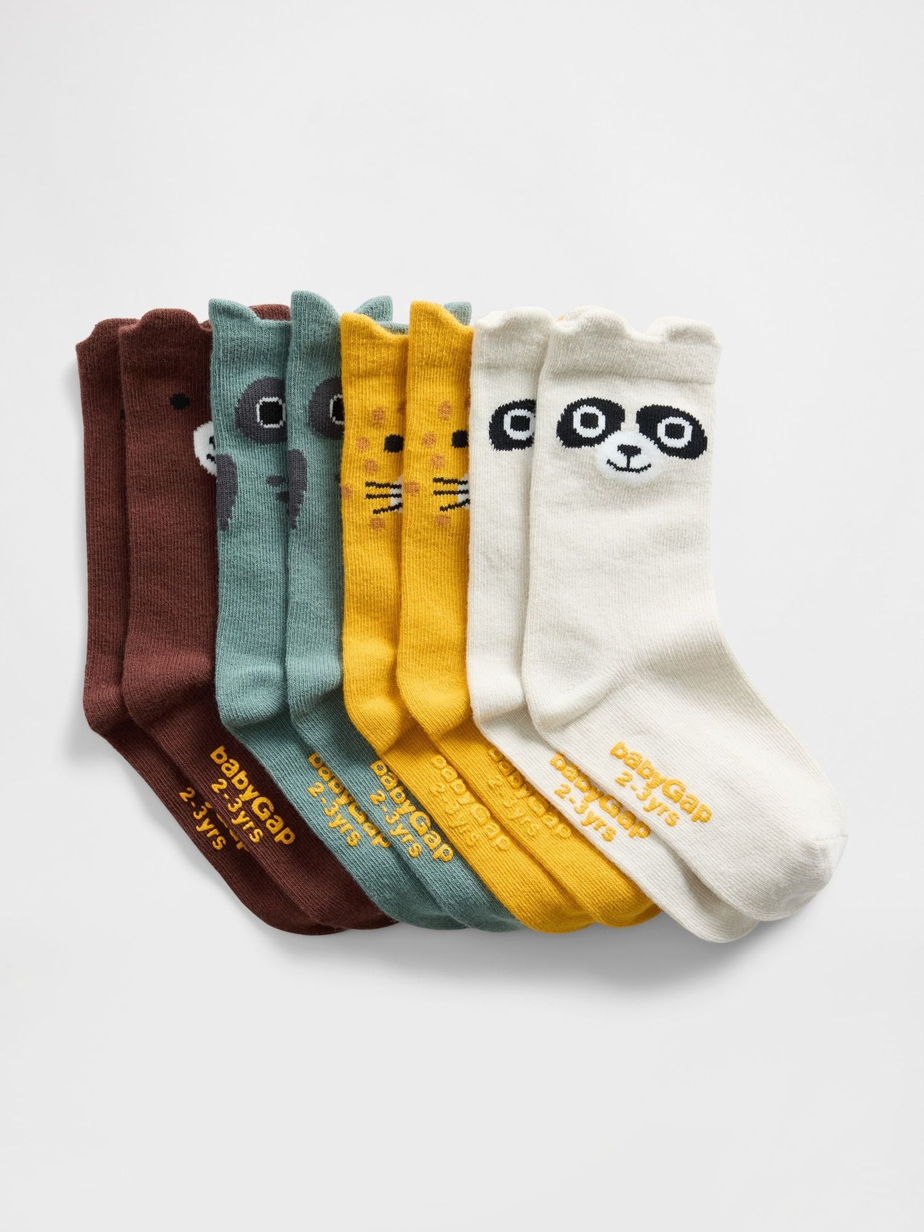 Brown/White Critter Crew Socks 4 Pack (W80743) | £8