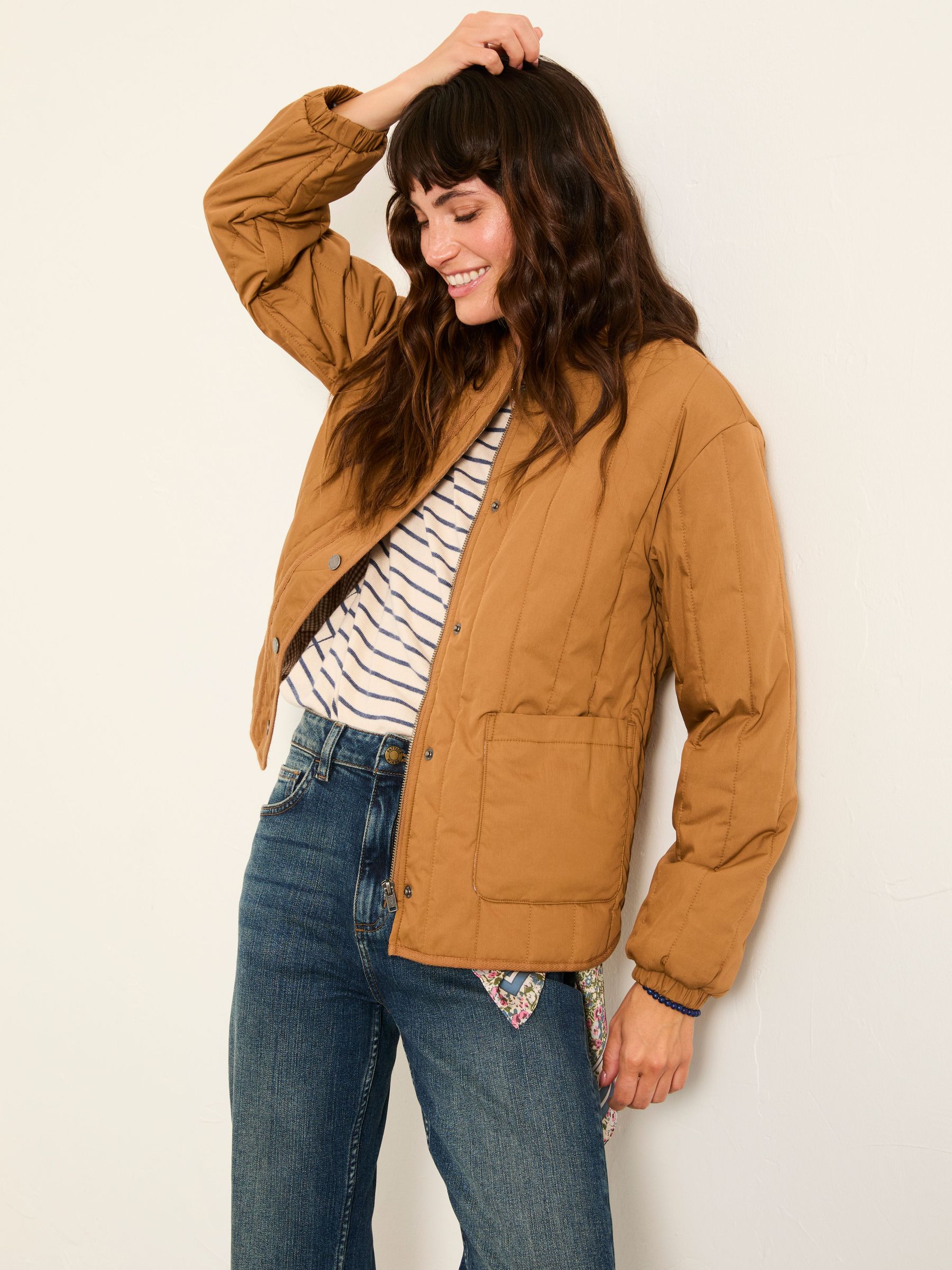 Raya Tan Brown Quilted Jacket (W82737) | £69