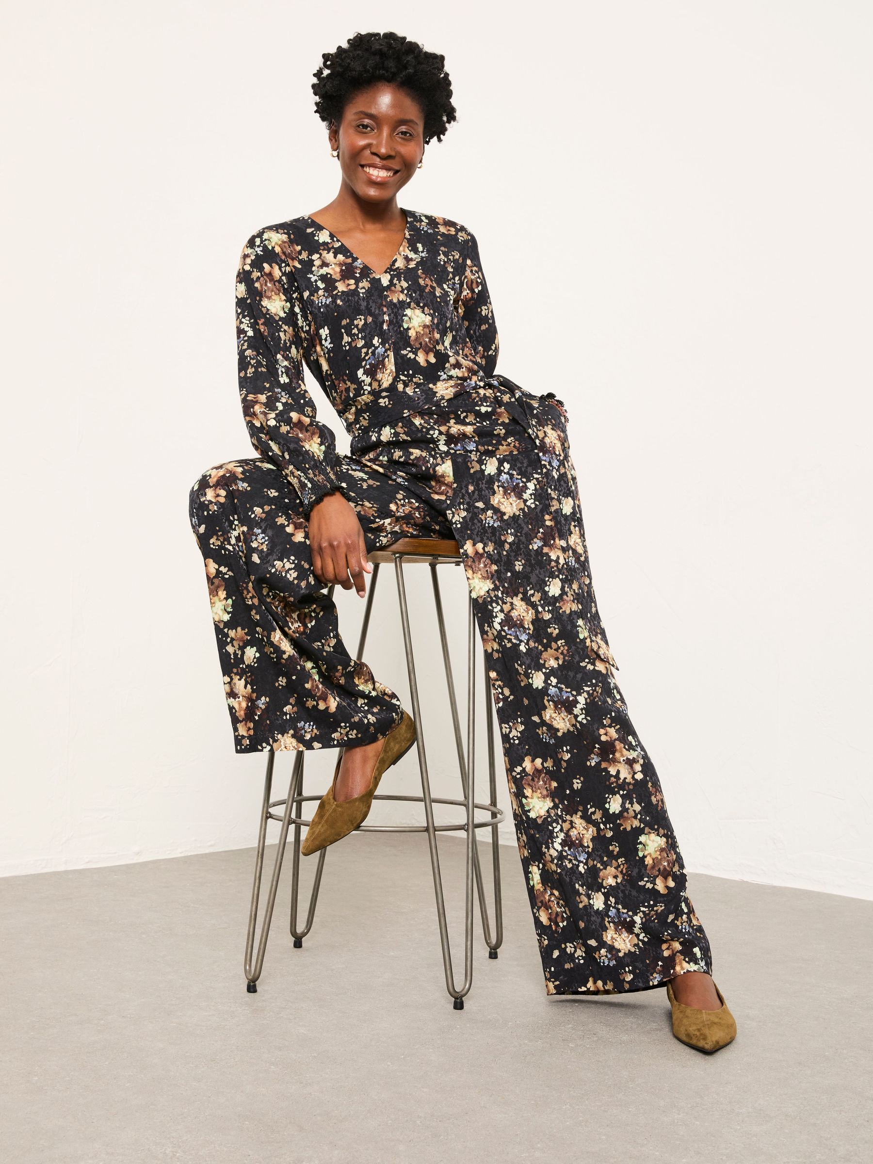 Fionn Black Floral Jumpsuit (W84940) | £110