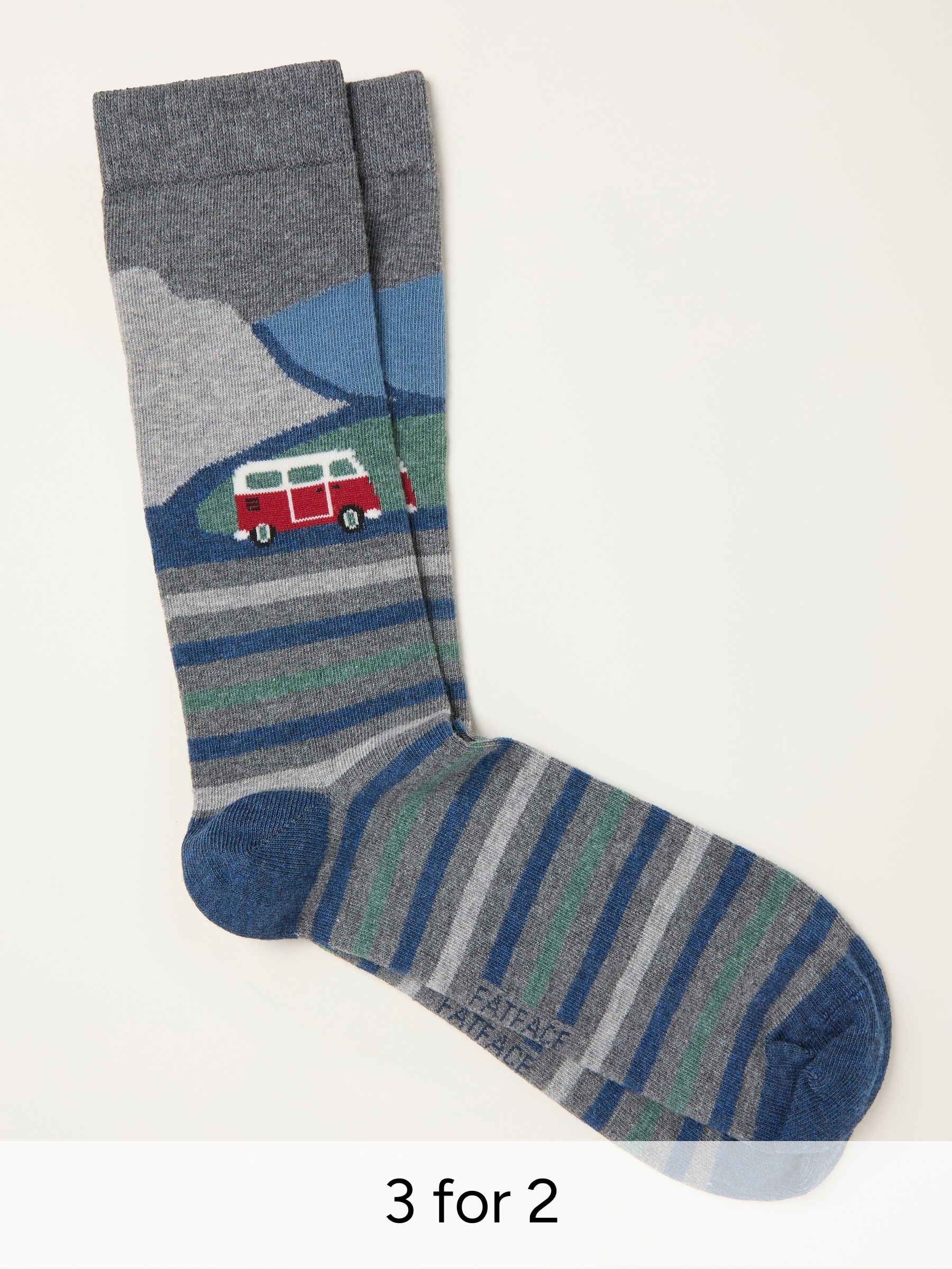 Multi Colour Campervan Socks (W86681) | £7.50